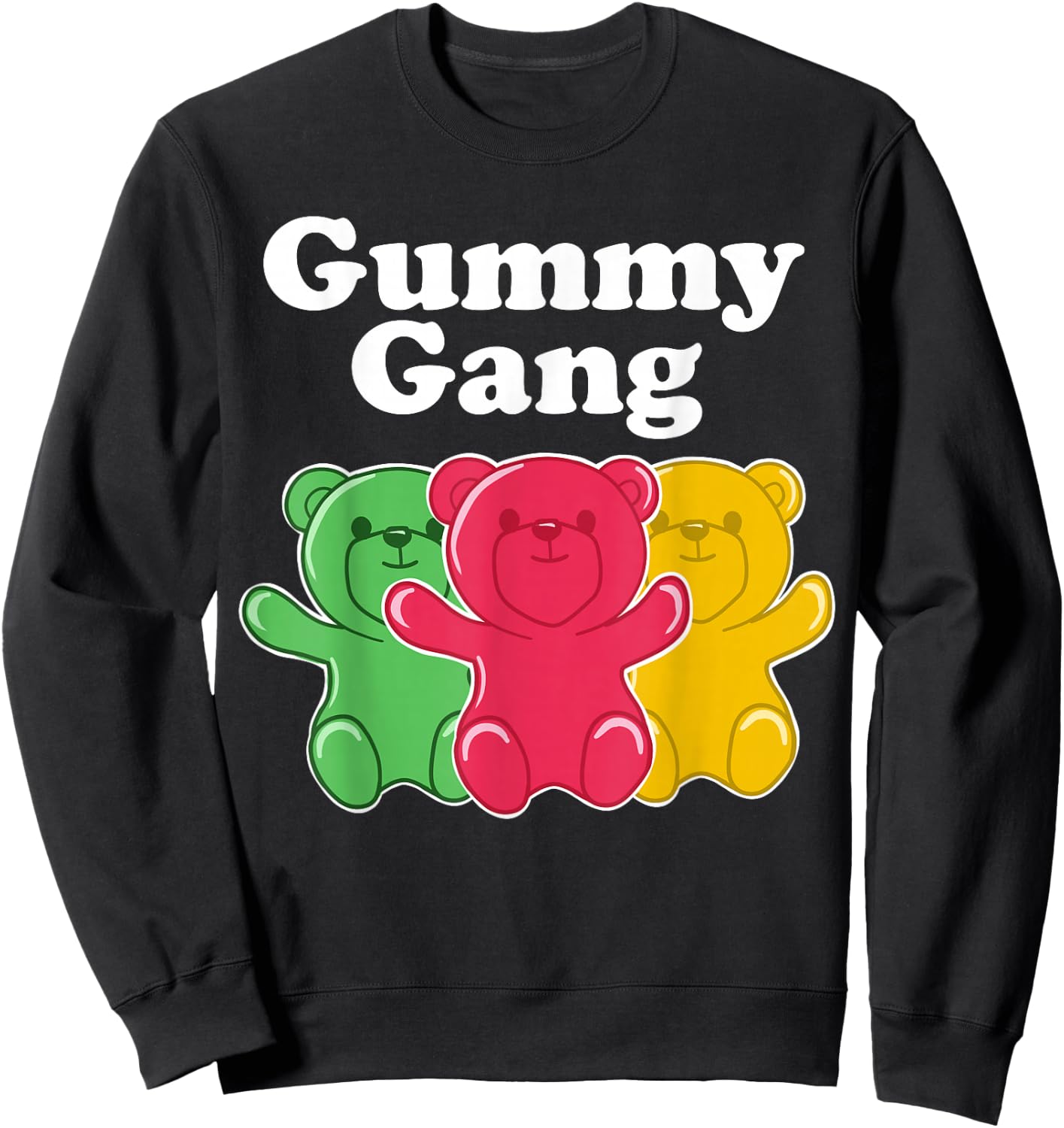 Miftees Kids Black Cotton 60% Polyester 40% Funny Gummy Bear Sweatshirt - Sweatshirt | Black