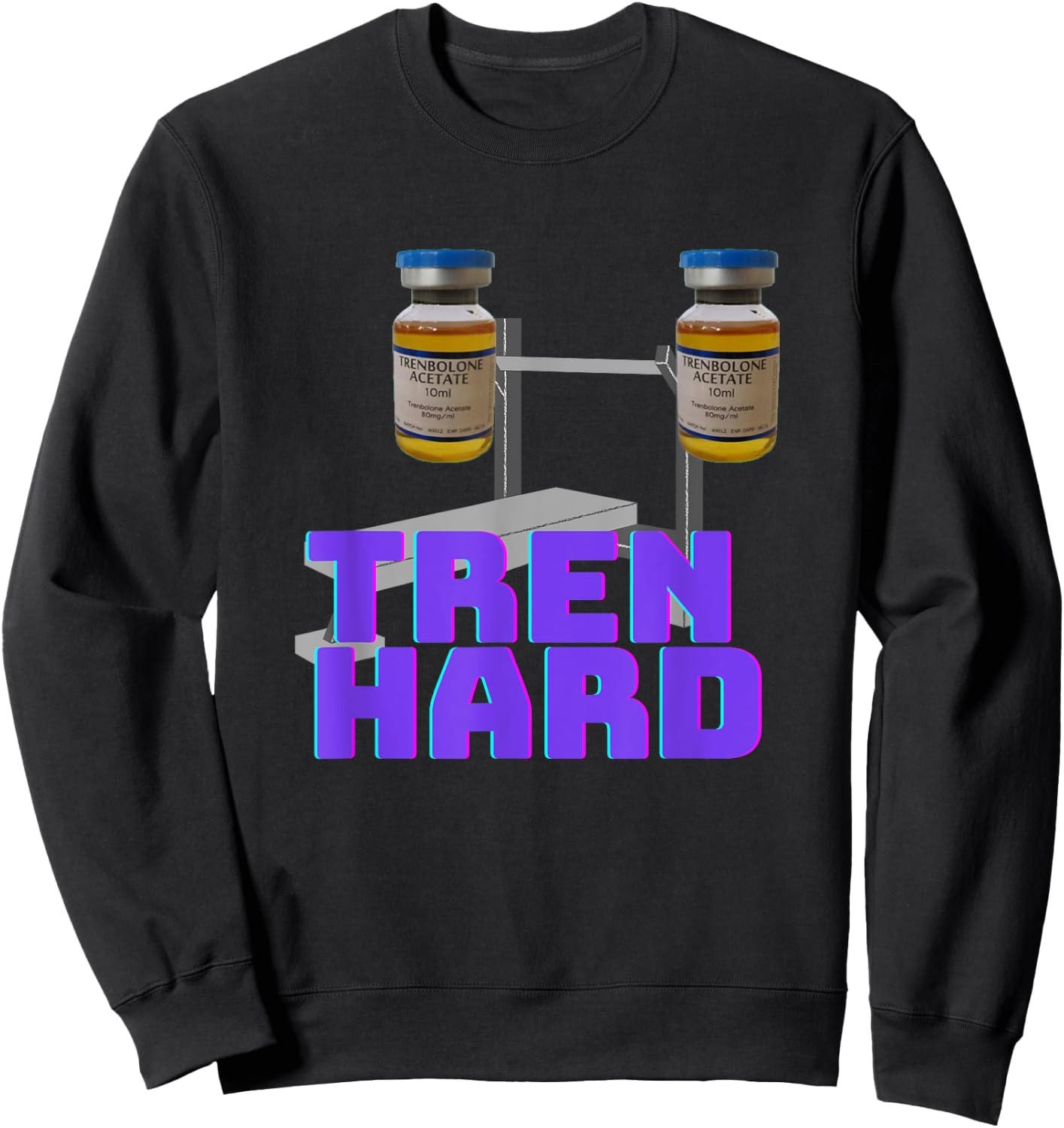 Tren Hard | Fitness | Gym Funny Sweatshirt - Sweatshirt | Black