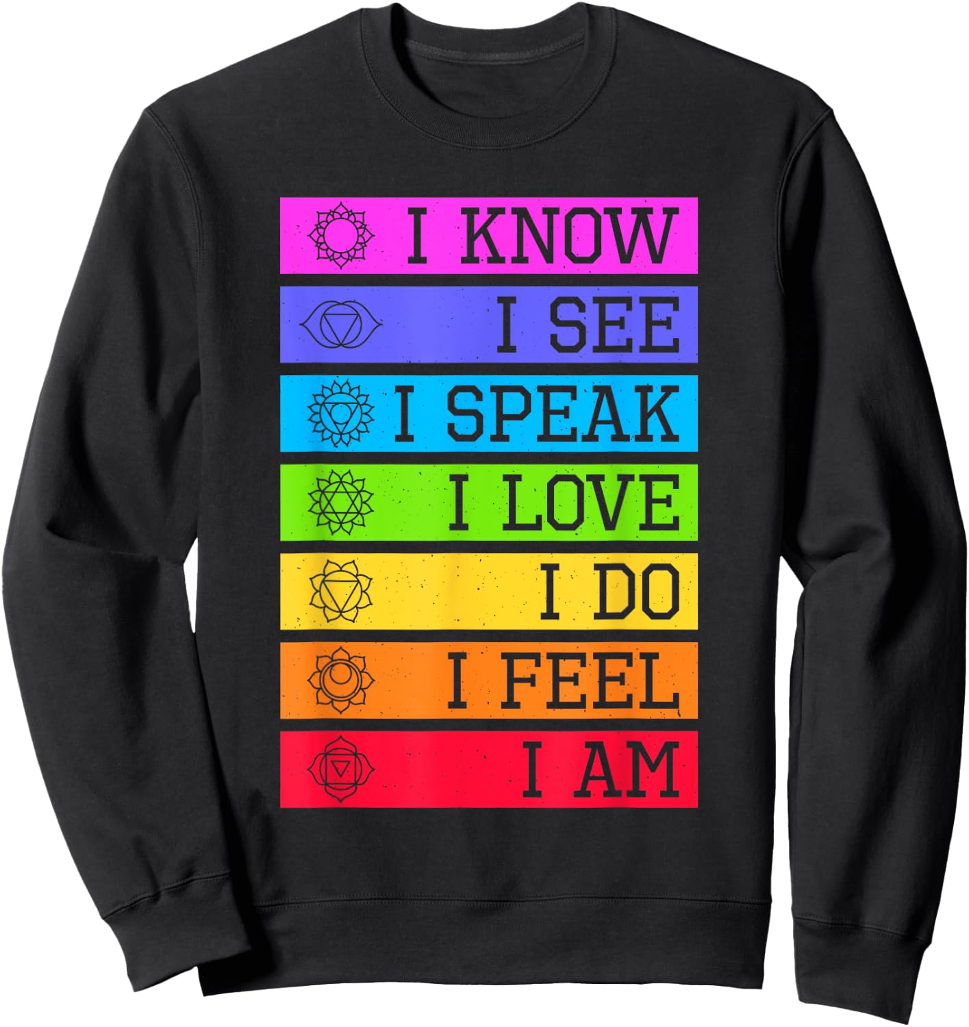 Namaste Yoga Meditation 7 Chakras Spiritual Sweatshirt - Sweatshirt | Black