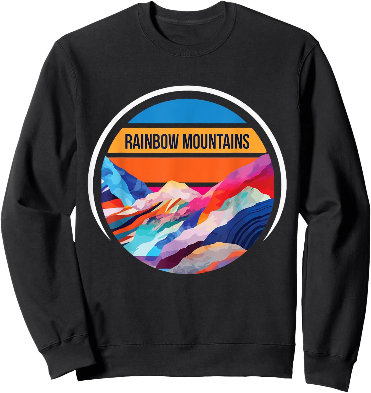 Peru Rainbow Mountain Hiking Adventure Camping Souvenir Sweatshirt - Sweatshirt | Black