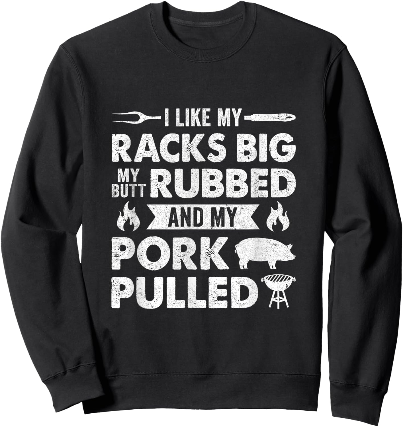 Cool Grilling Women Pork Rub Smoking Bbq Meat Smoker Sweatshirt - Sweatshirt | Black