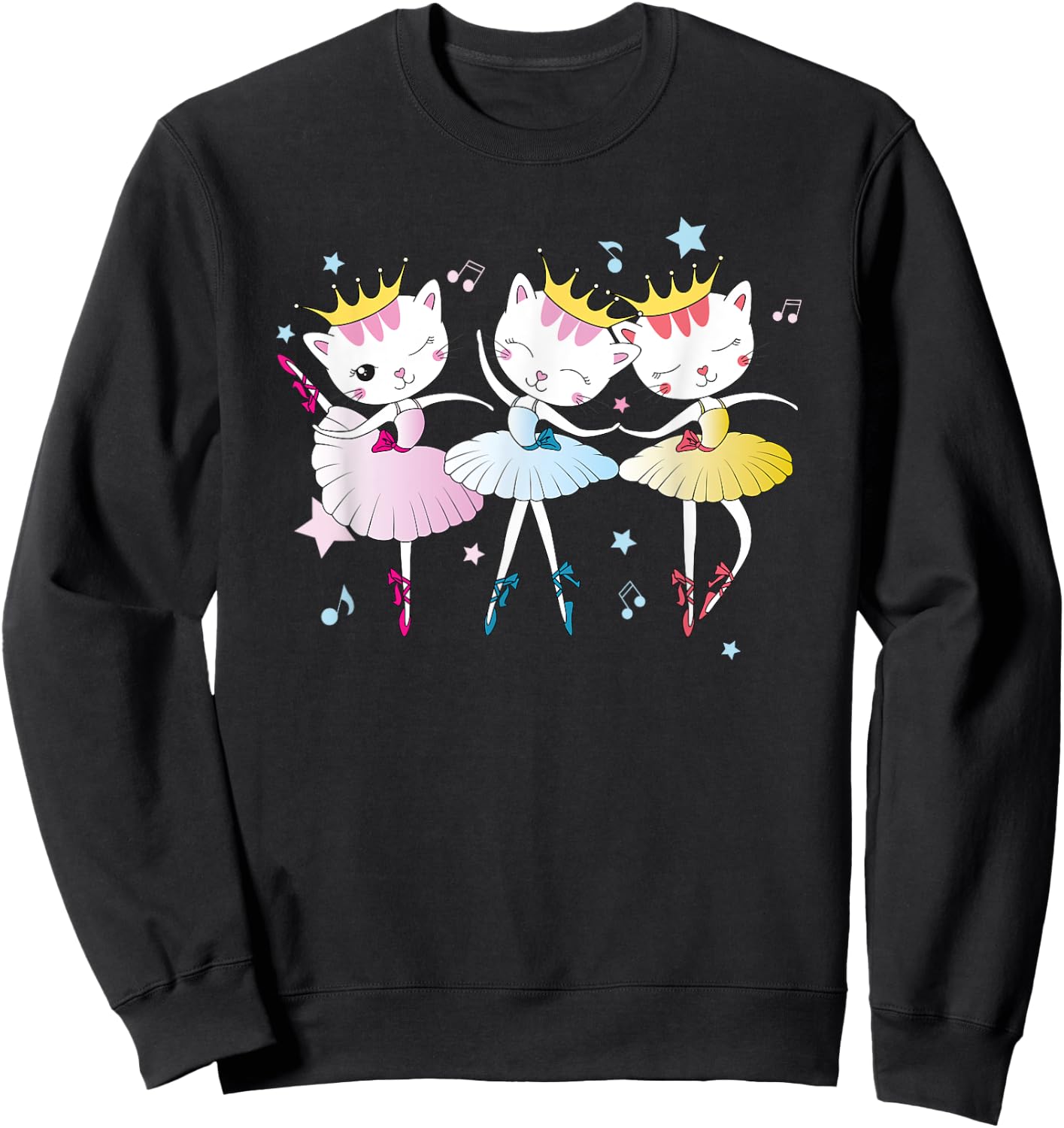 Tutu Kitten Cat Ballerina Stage Graphic Ballet Cats Men Women Girls Kids Sweatshirt - Sweatshirt | Black