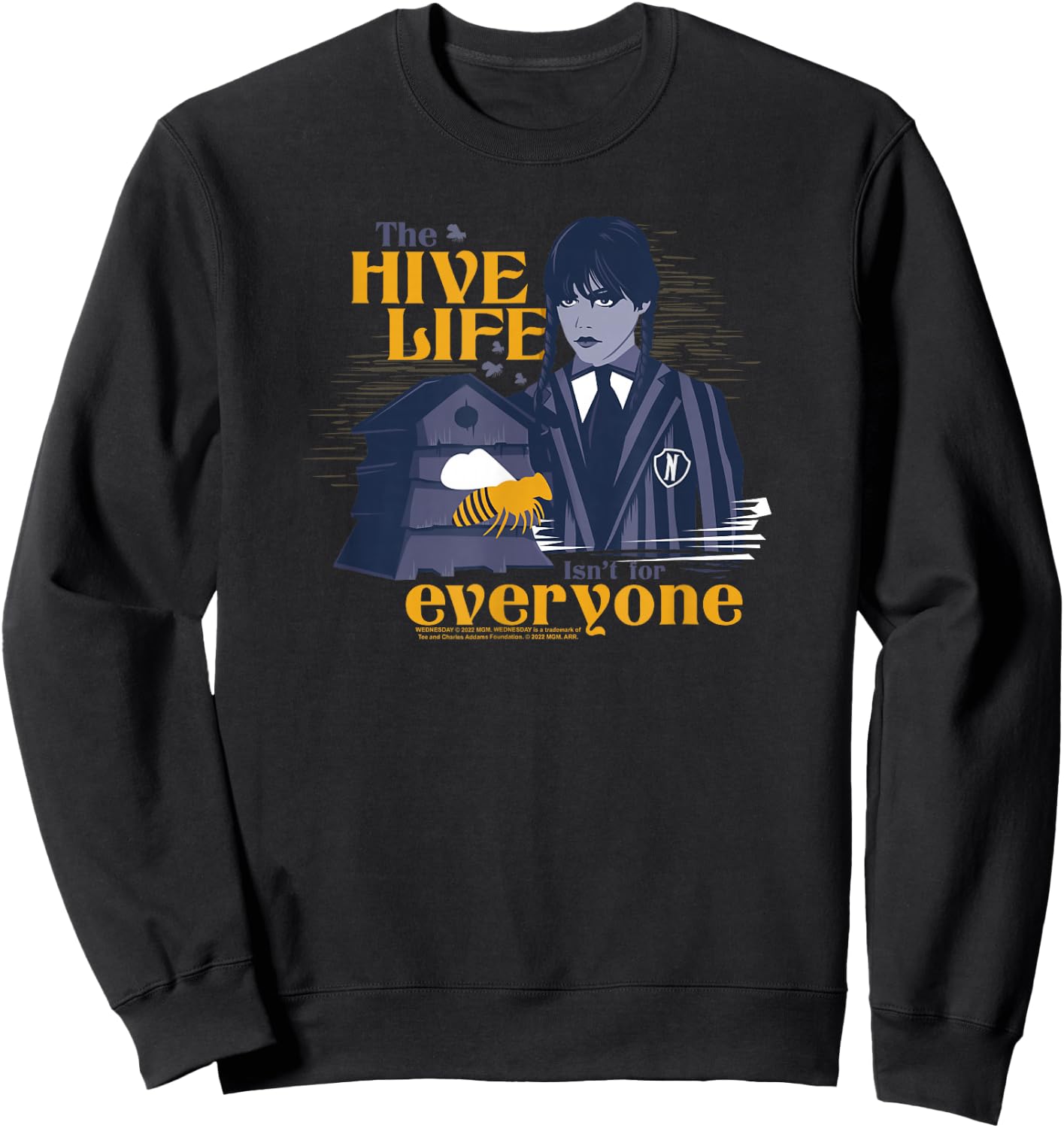 Wednesday The Hive Life Bee Poster Sweatshirt - Sweatshirt | Black