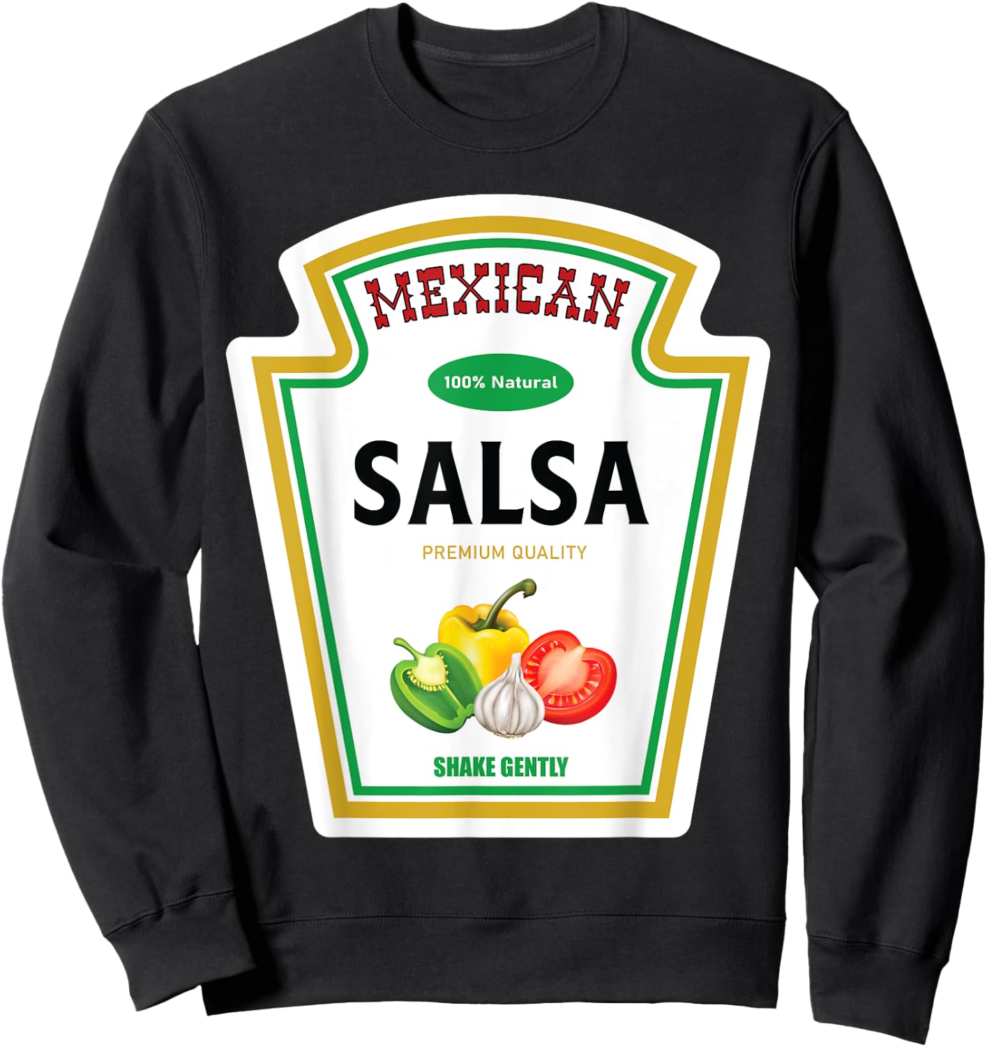 Salsa Mexican Sauce Halloween 2023 Costume Family Ketchup Sweatshirt - Sweatshirt | Black
