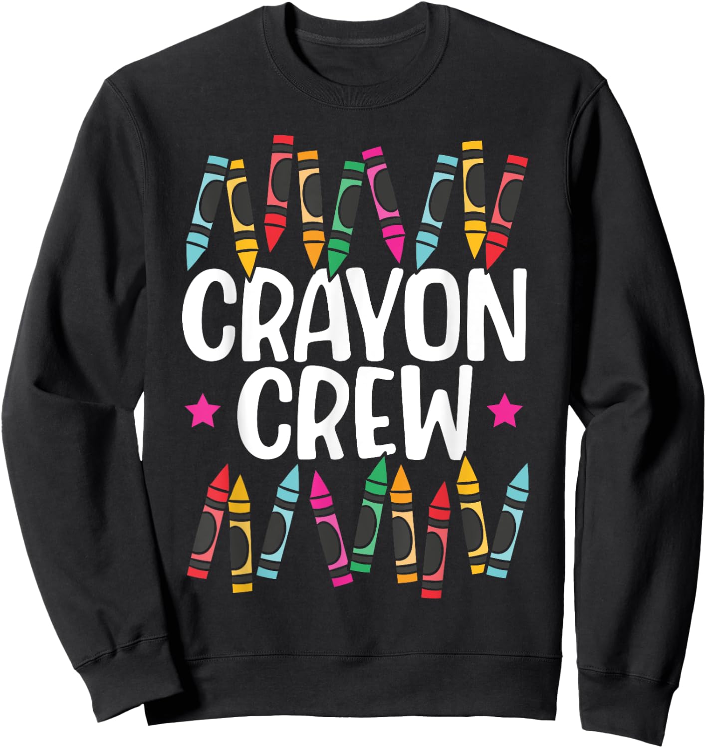 Crayon Crew Coloring Artistic Drawing Color Sweatshirt - Sweatshirt | Black