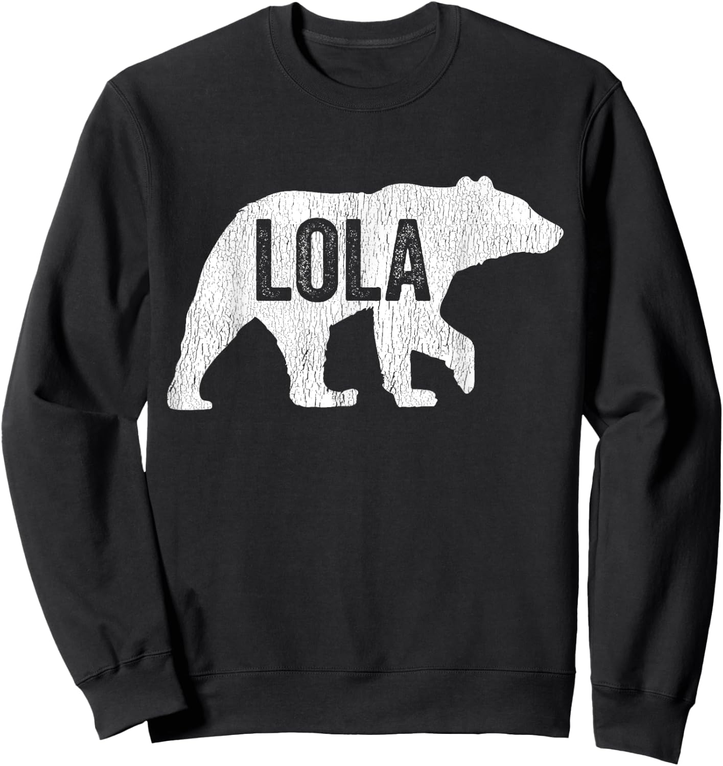 Lola Bear Matching Family Camping Bear Funny Lola Sweatshirt - Sweatshirt | Black