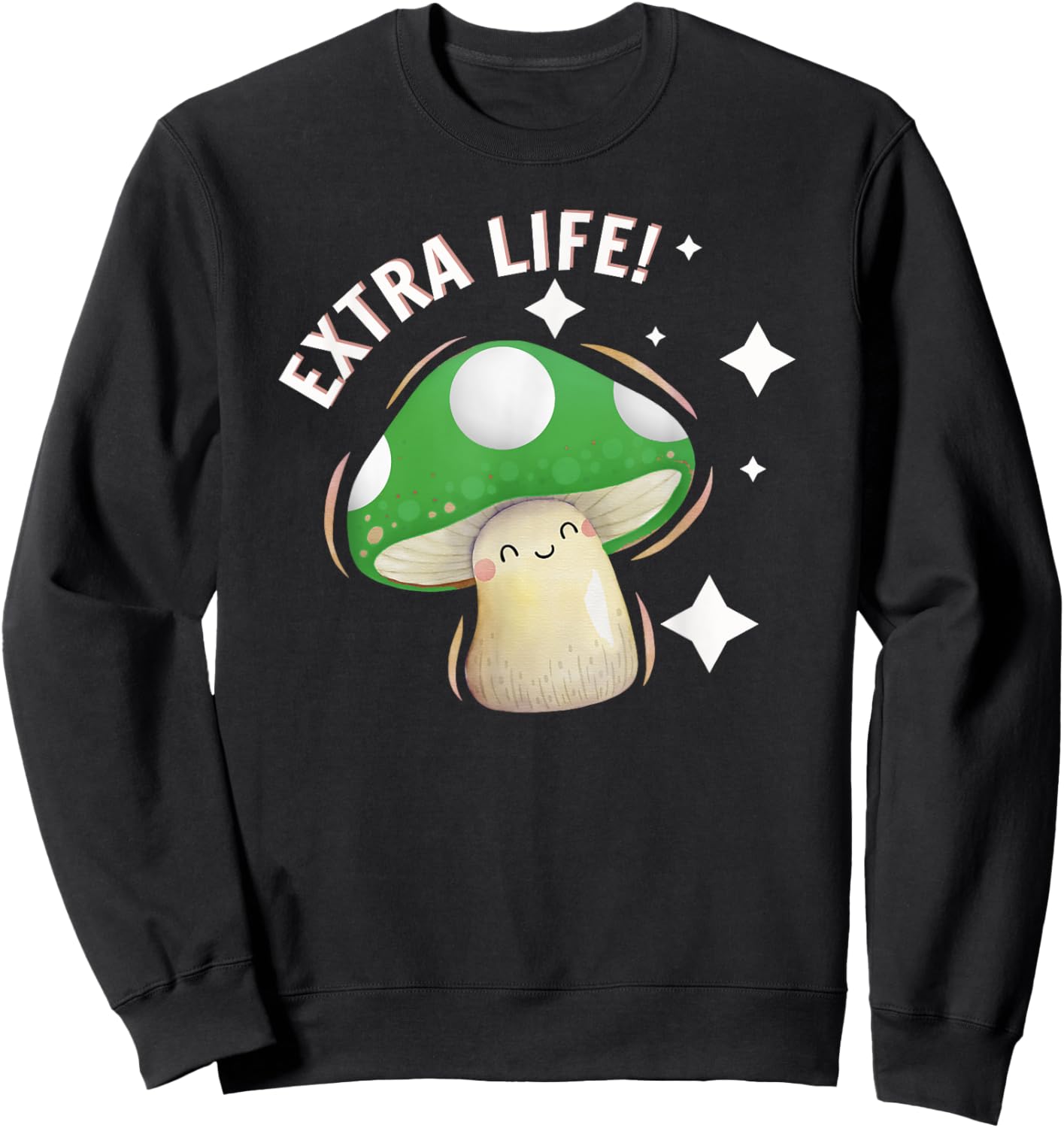 1Up Mushroom for Extra Life Cute Game Easy Family Costume Sweatshirt - Sweatshirt | Black