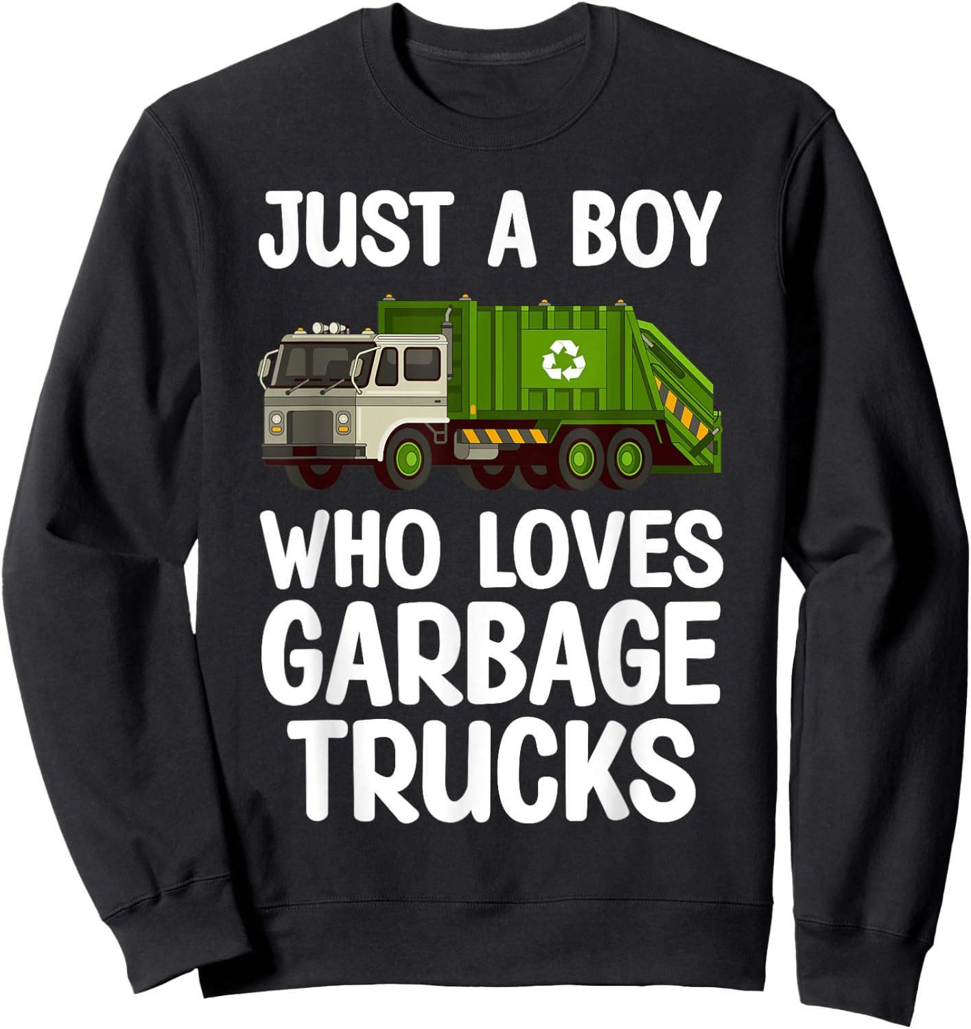 Best Garbage Truck Art For Toddler Boys Trash Garbage Man Sweatshirt - Sweatshirt | Black