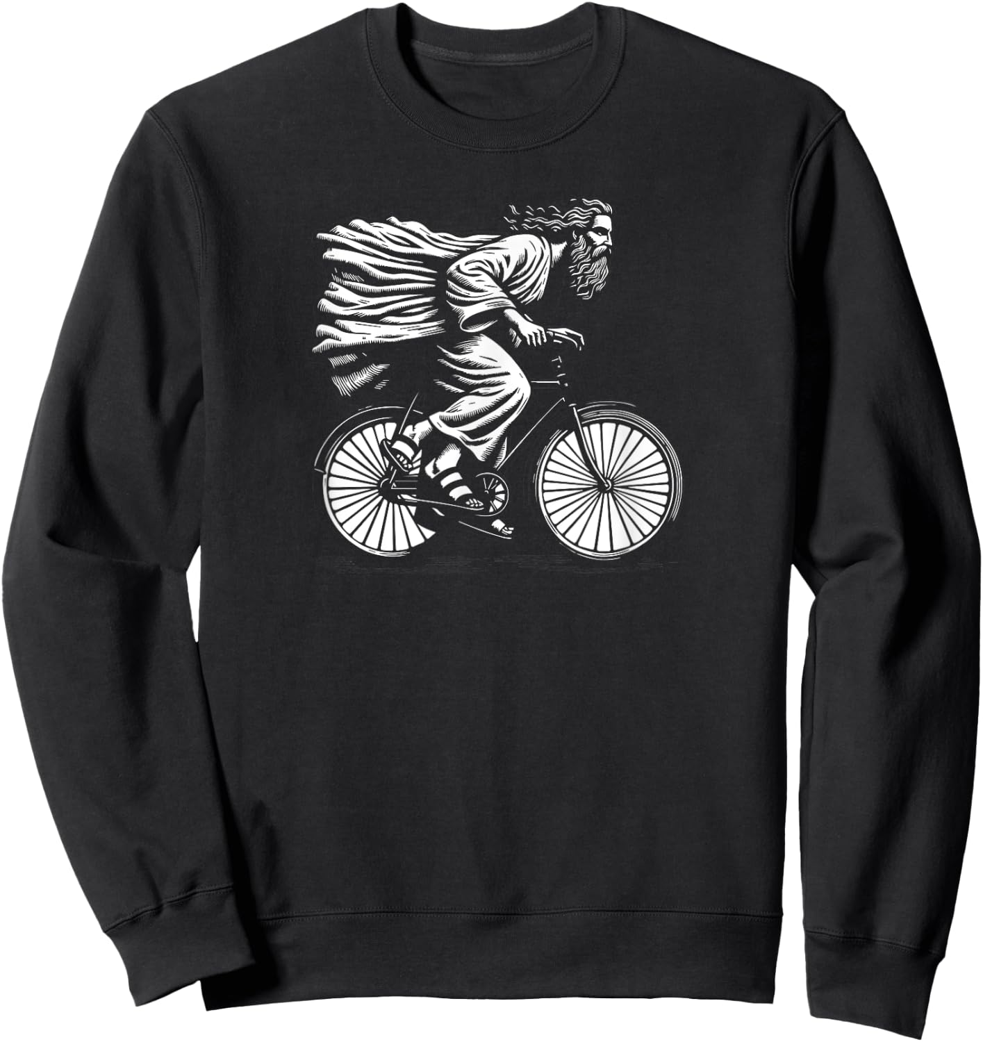 Awesome Jesus Christ Bicycle Vintage Retro Mountain Biker Sweatshirt - Sweatshirt | Black