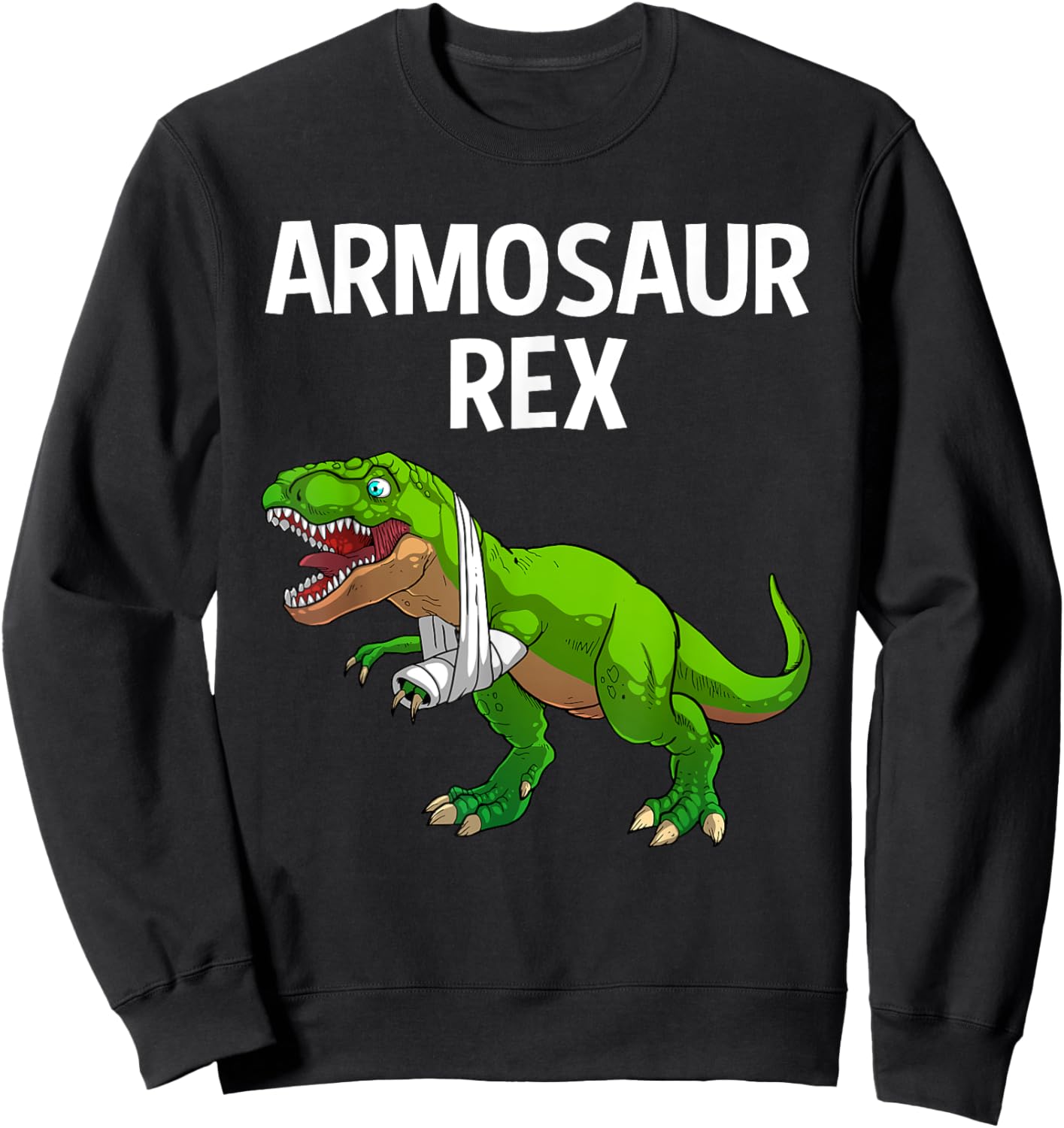 Cool Broken Arm Boy Kids Dinosaur Broke Bone Surgery Sweatshirt - Sweatshirt | Black