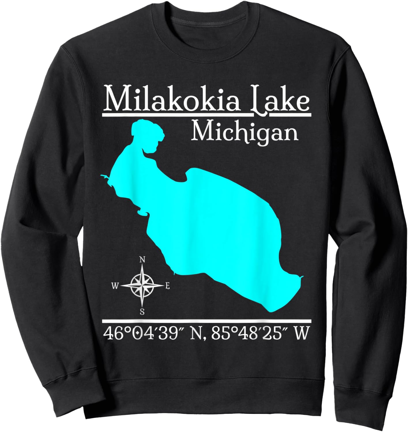 Milakokia Lake, Michigan Sweatshirt - Sweatshirt | Black