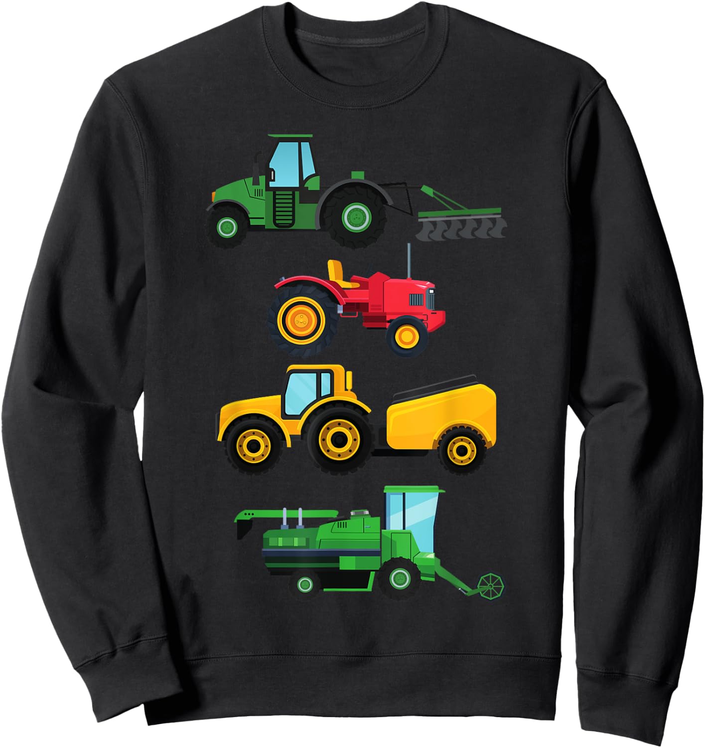 4 Tractors & Agricultural Machinery Combine Harvesters Boys Gift Sweatshirt - Sweatshirt | Black