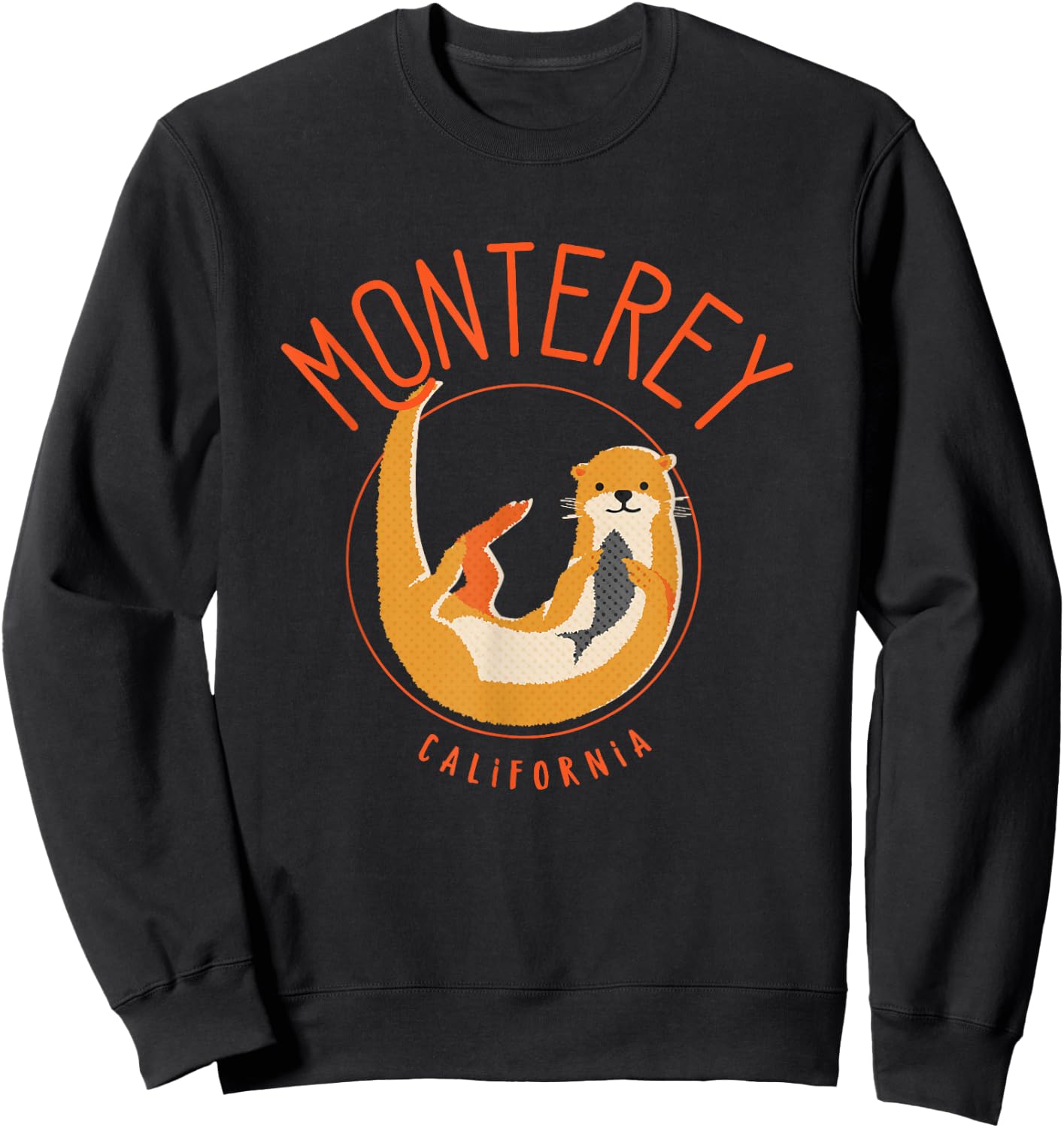 Monterey California Sea Otter design Sweatshirt - Sweatshirt | Black
