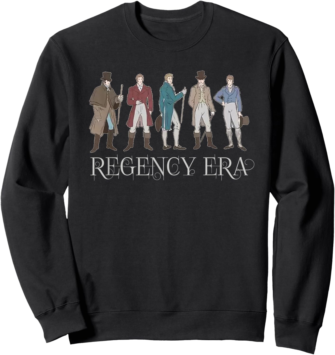 Jane Austen Book Club Vintage Regency Era Fashion Style Sweatshirt - Sweatshirt | Black