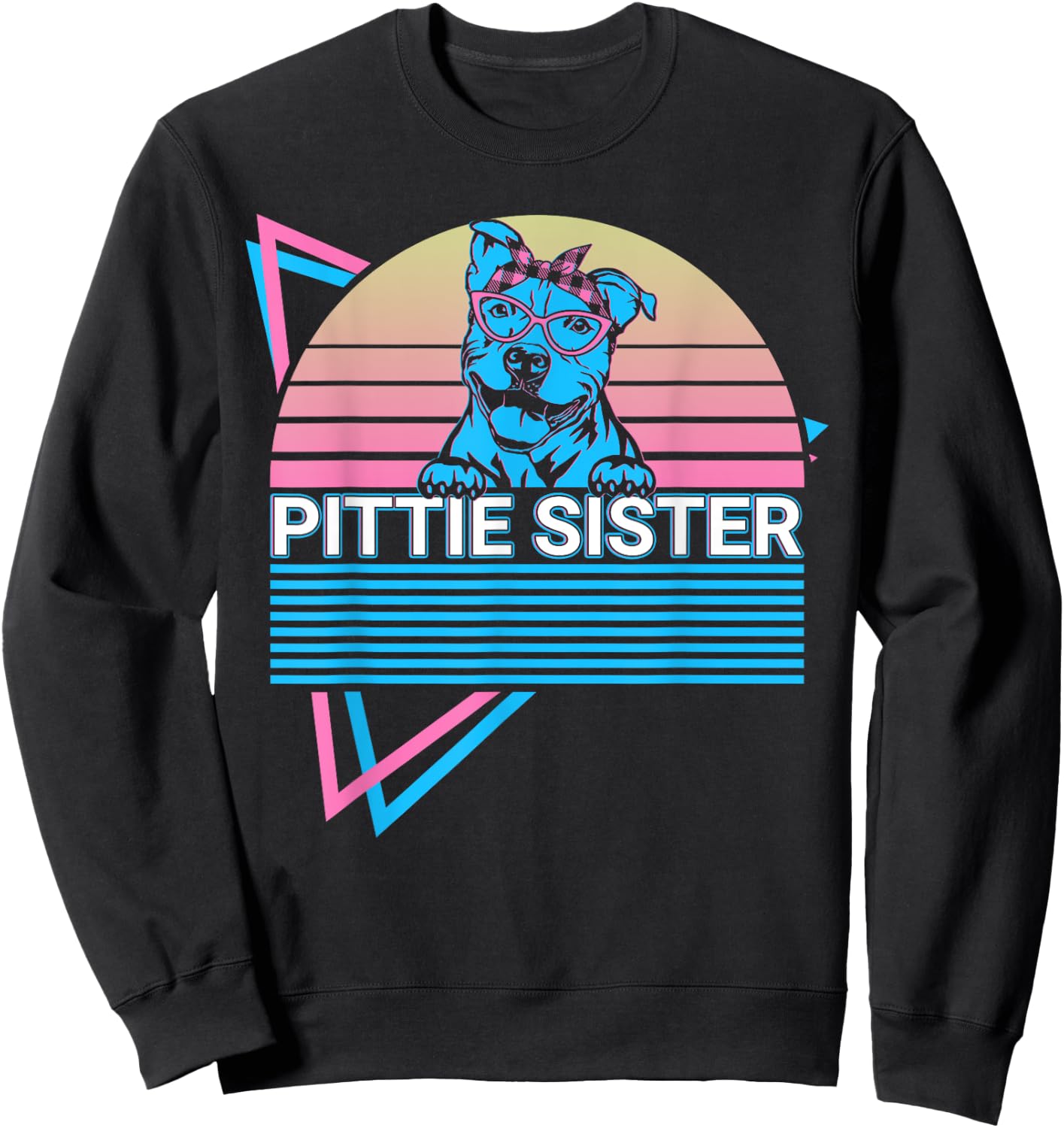 Pitbull Pit Bull Sister Retro Pittie Sister Sweatshirt - Sweatshirt | Black