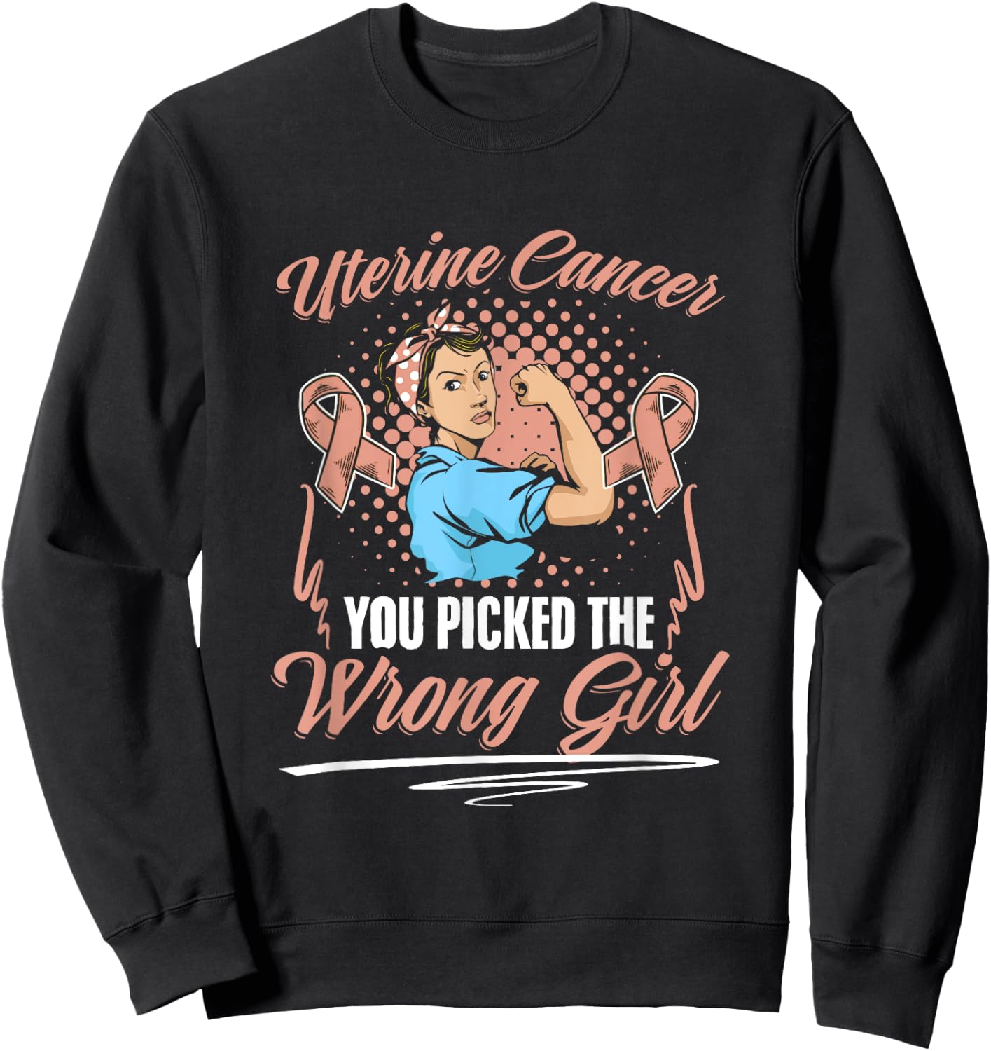 Picked Wrong Girl Endometrial Uterine Cancer Awareness Sweatshirt - Sweatshirt | Black