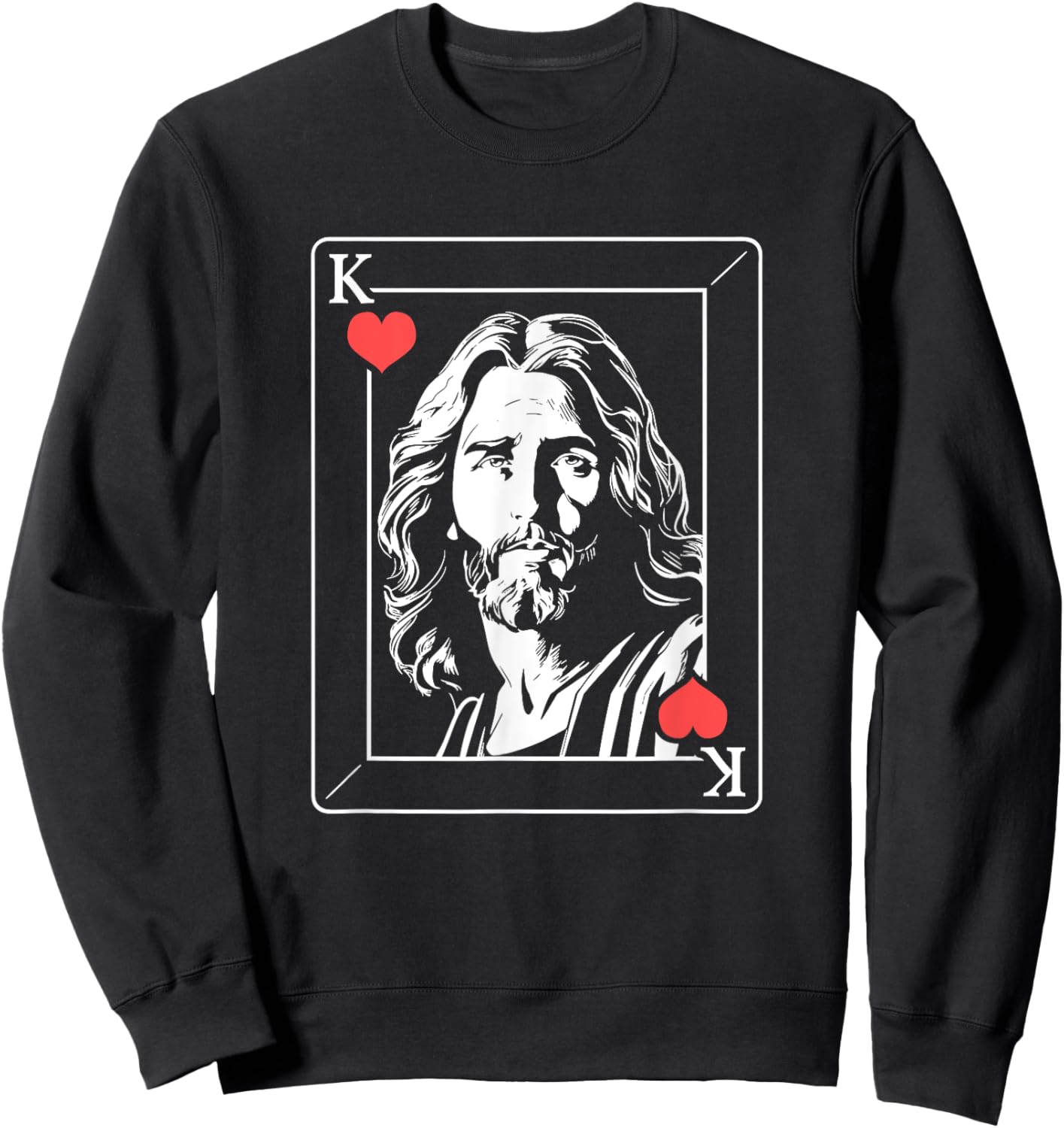 Jesus Christ - Jesus King Of Hearts Sweatshirt - Sweatshirt | Black
