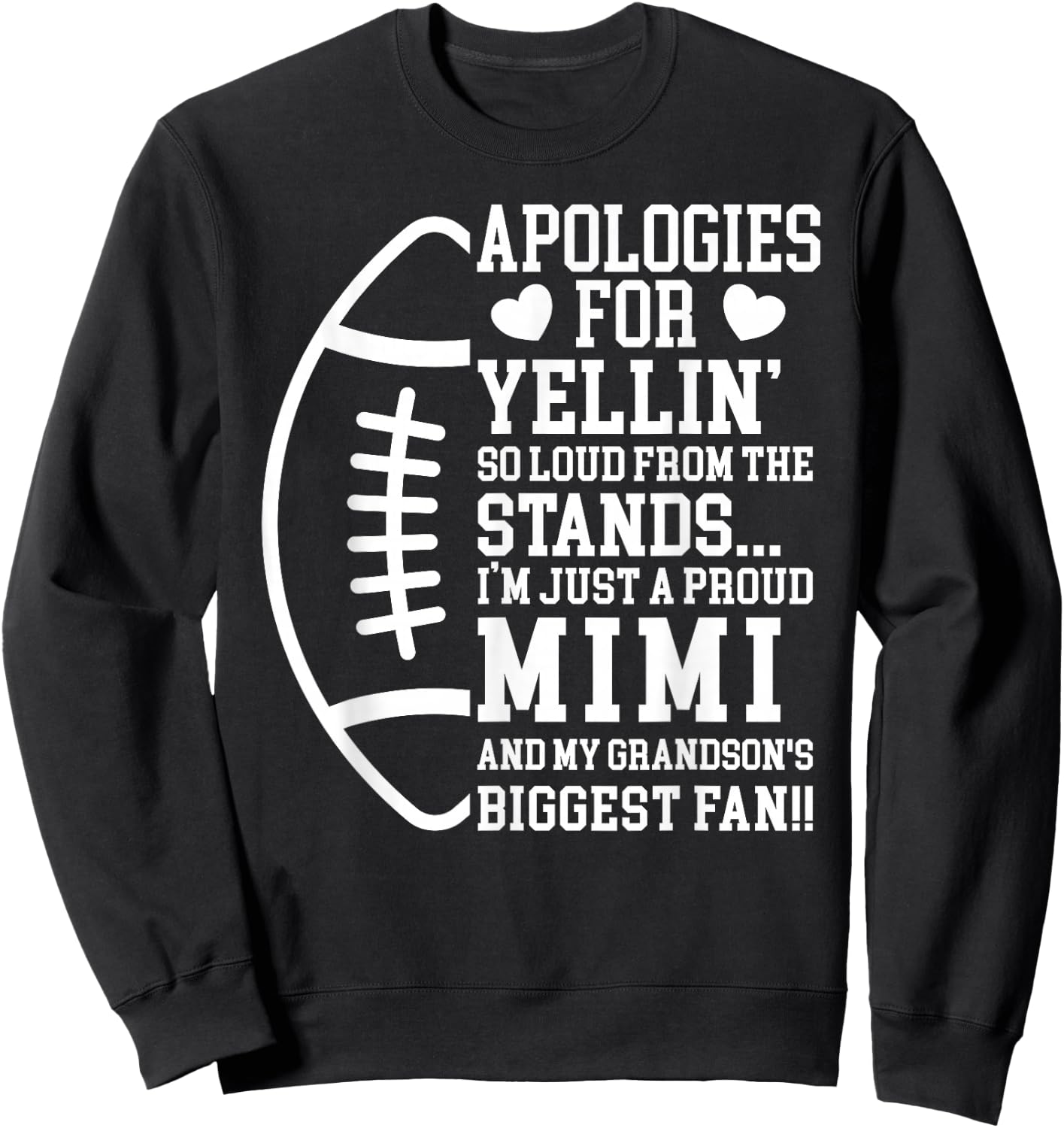 Proud Mimi Of A Football Player Football Mimi Grandma Sweatshirt - Sweatshirt | Black