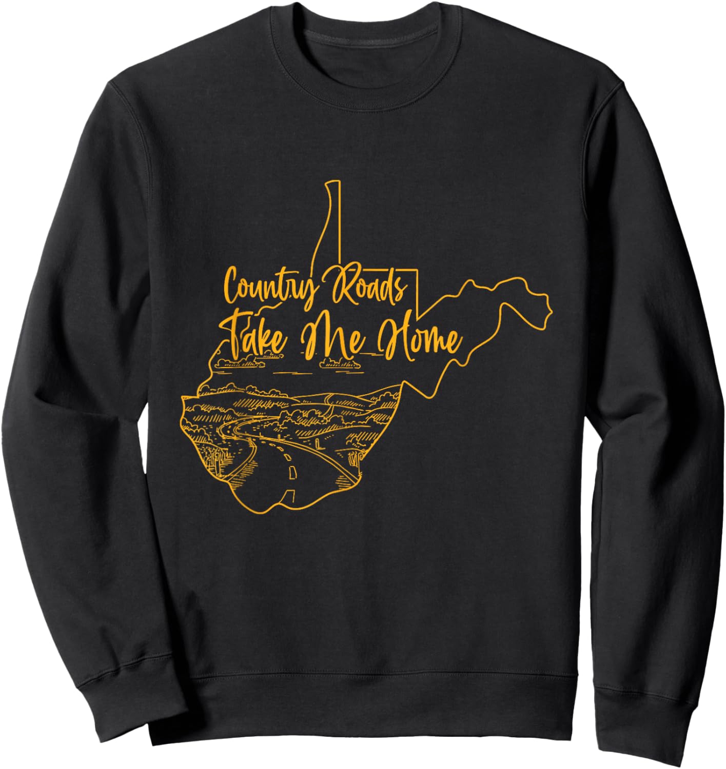 West Virginia Pride | WV Home | Country Roads | Footprint Sweatshirt - Sweatshirt | Black