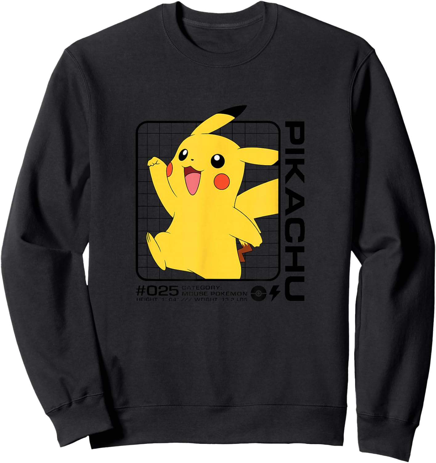 Pokémon - Pikachu Stats Sweatshirt - Sweatshirt | Black
