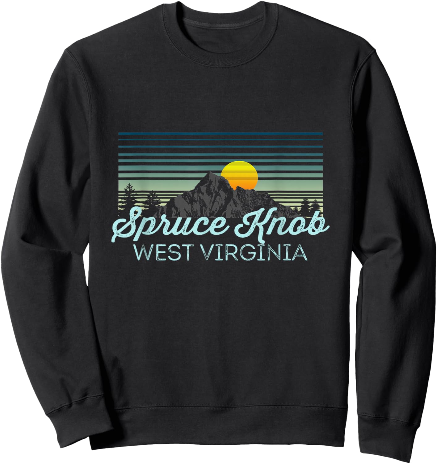 Spruce Knob Retro Clothes & Gear - Spruce Knob Souvenir Sweatshirt - Sweatshirt | Black