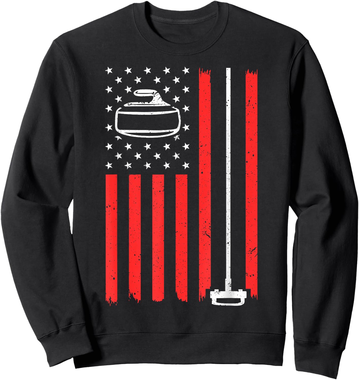 Funny Curling Gift Women Curling Players USA Team Sweatshirt - Sweatshirt | Black