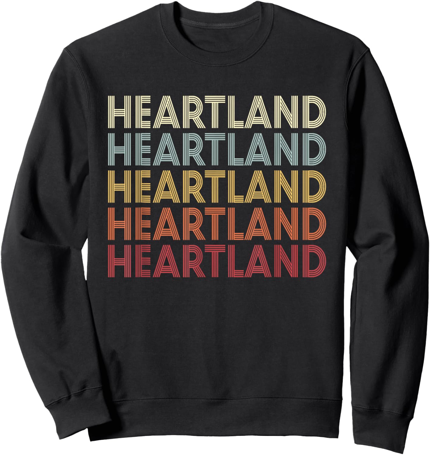 Heartland Texas Heartland TX Vintage Text - Black - Women's Small - Cotton Blend - Short Sleeve - Classic Fit - - Novelty Sweatshirt - Sweatshirt | Black