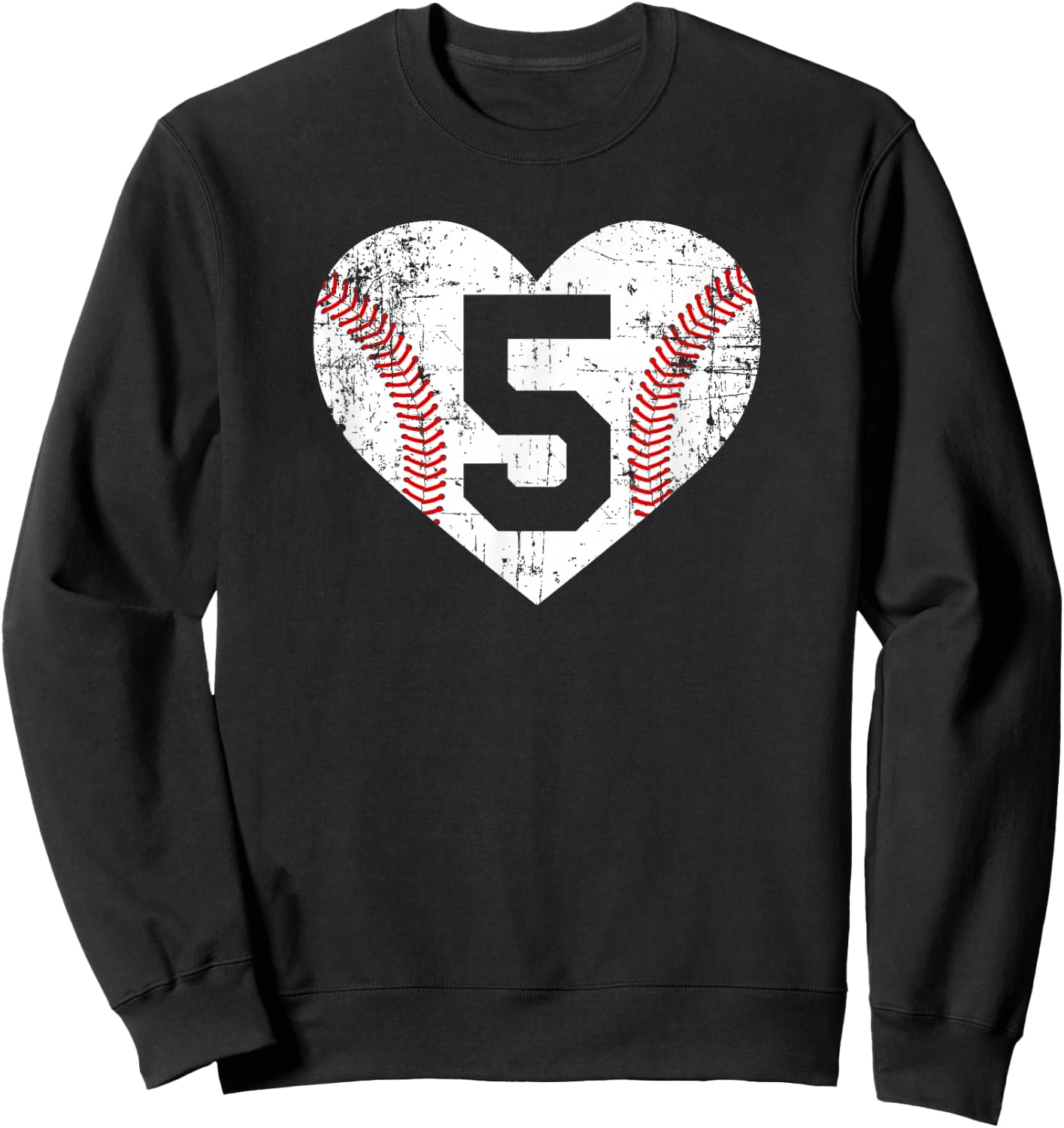 Vintage Baseball 5 Jersey Number Sweatshirt - Sweatshirt | Black