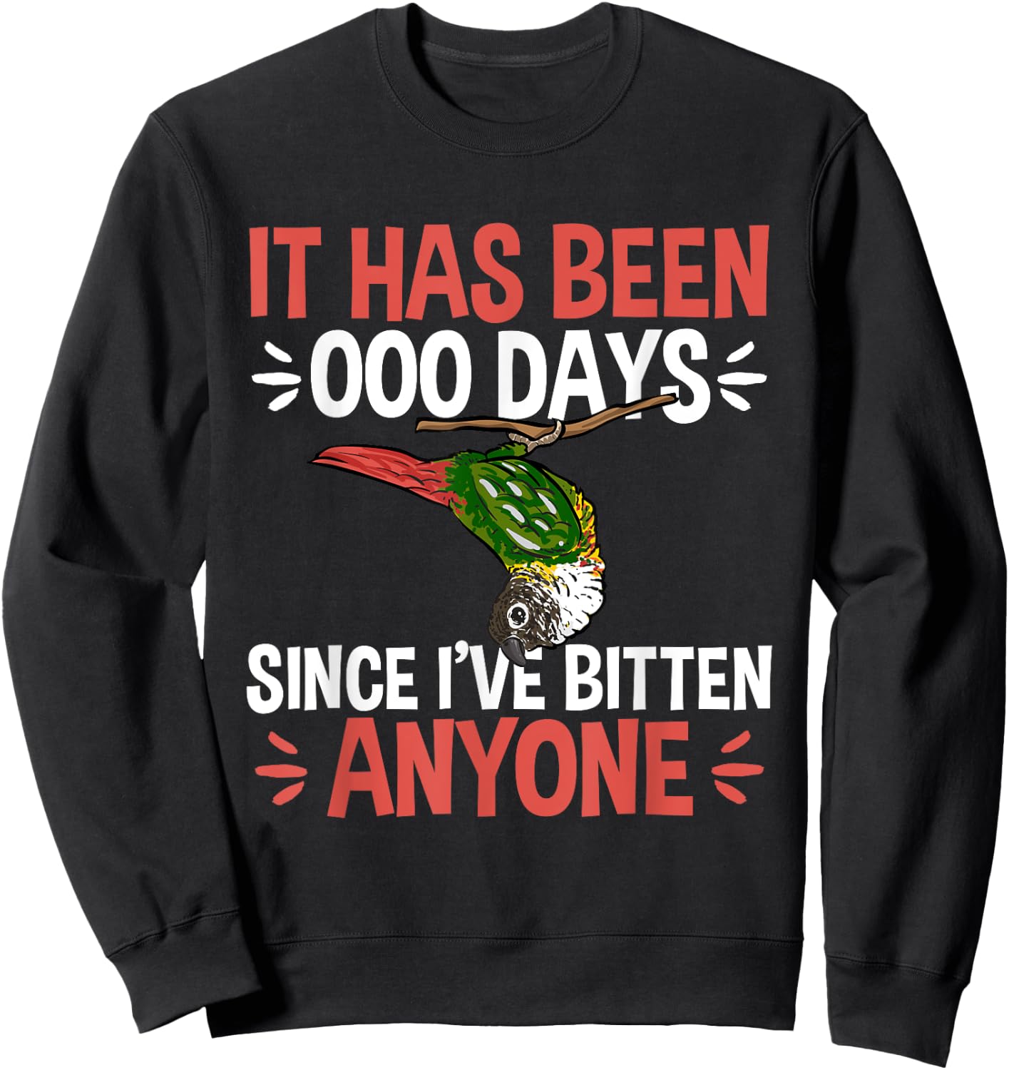 Green Cheek Conure Parrot Bird Conure Sweatshirt - Sweatshirt | Black