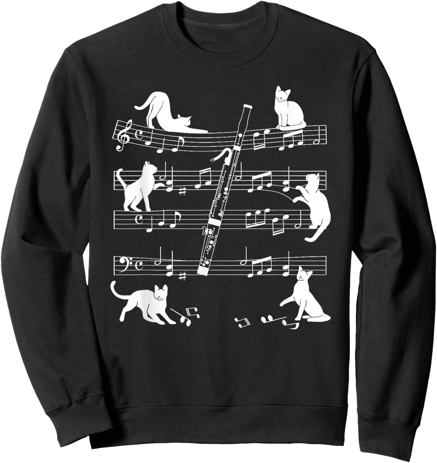 Bassoonist Cats for Cat loving Bassoon player Women Girls Kids Sweatshirt - Sweatshirt | Black
