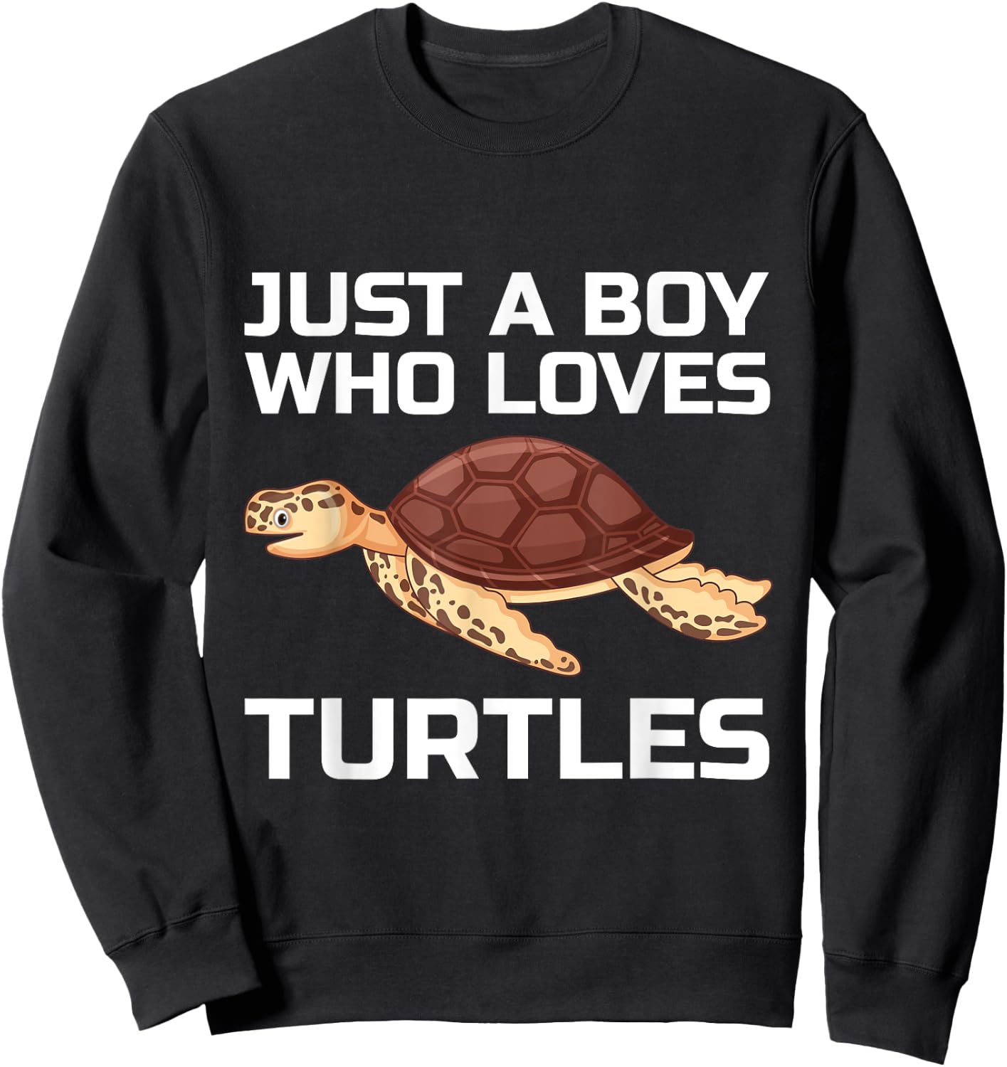 Funny Sea Turtles Design For Boys Kids Men Tortoise Lover Sweatshirt - Sweatshirt | Black