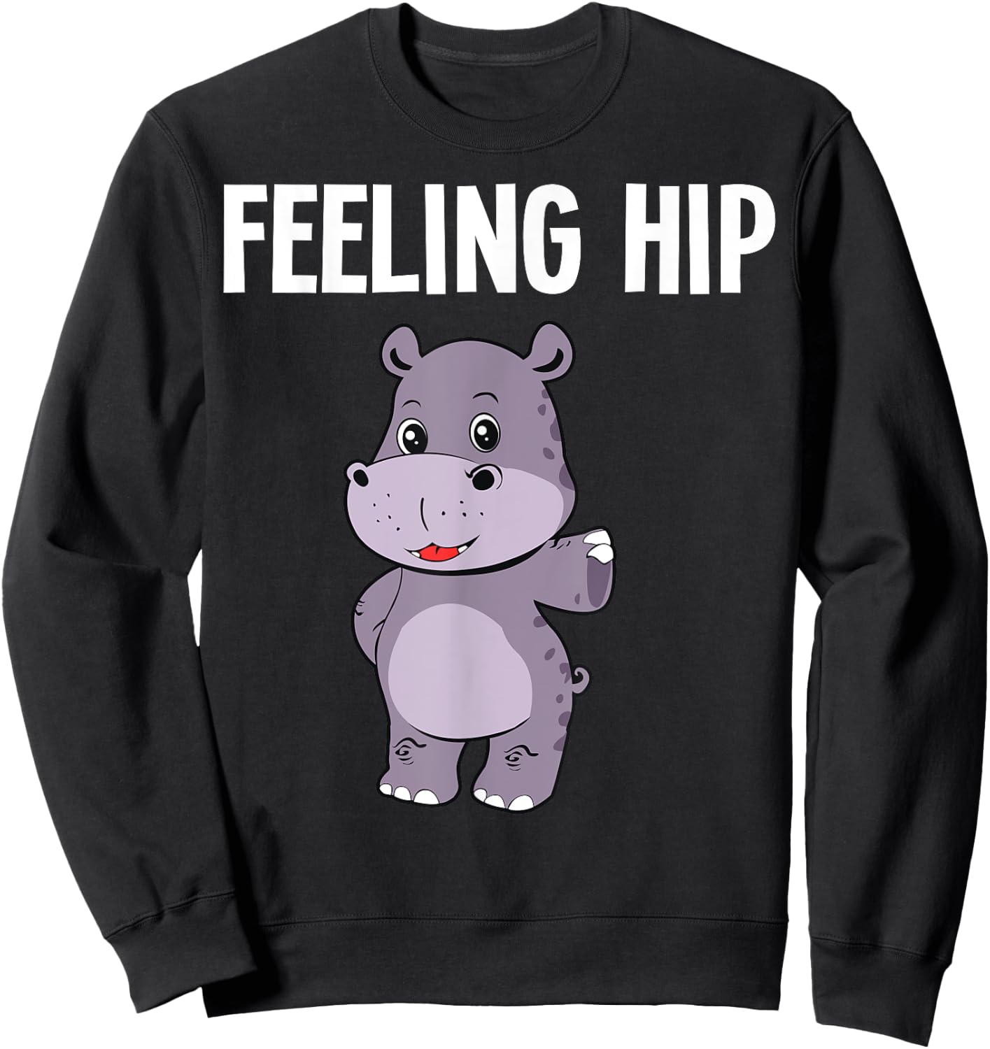 Funny Hippopotamus Designs For Kids Toddlers Hippo Lovers Sweatshirt - Sweatshirt | Black