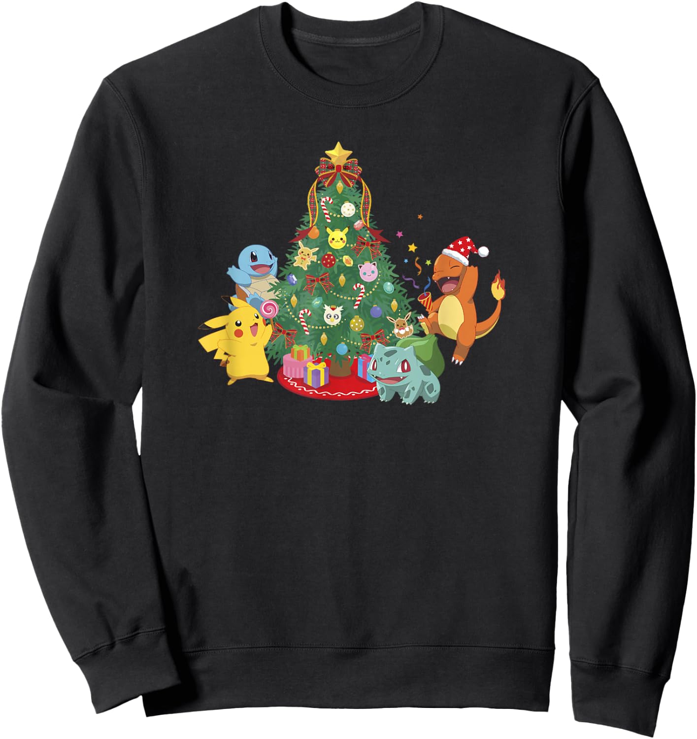 Pokémon Christmas Tree Dance Party Group Shot Sweatshirt - Sweatshirt | Black