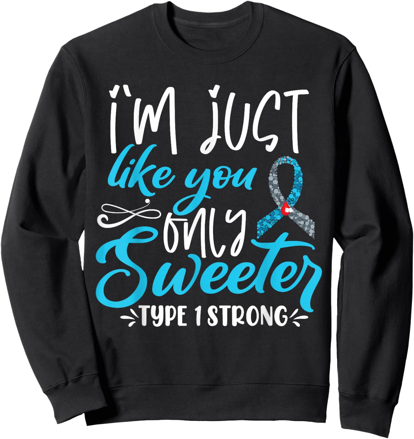 T1D Kids Diabetes Awareness Sweatshirt - Sweatshirt | Black