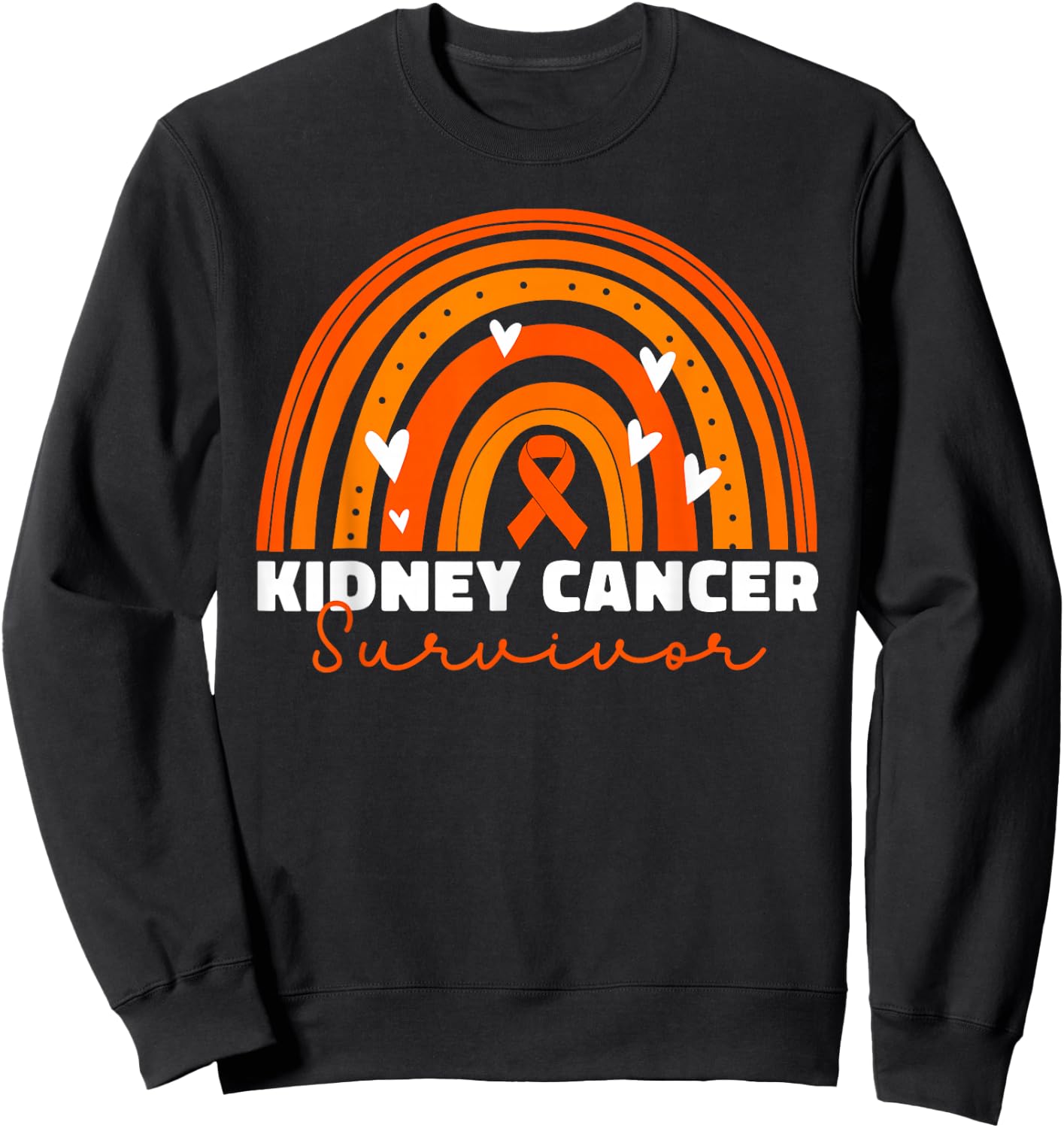 Kidney Cancer Survivor Women Ribbon Kidney Cancer Sweatshirt - Sweatshirt | Black