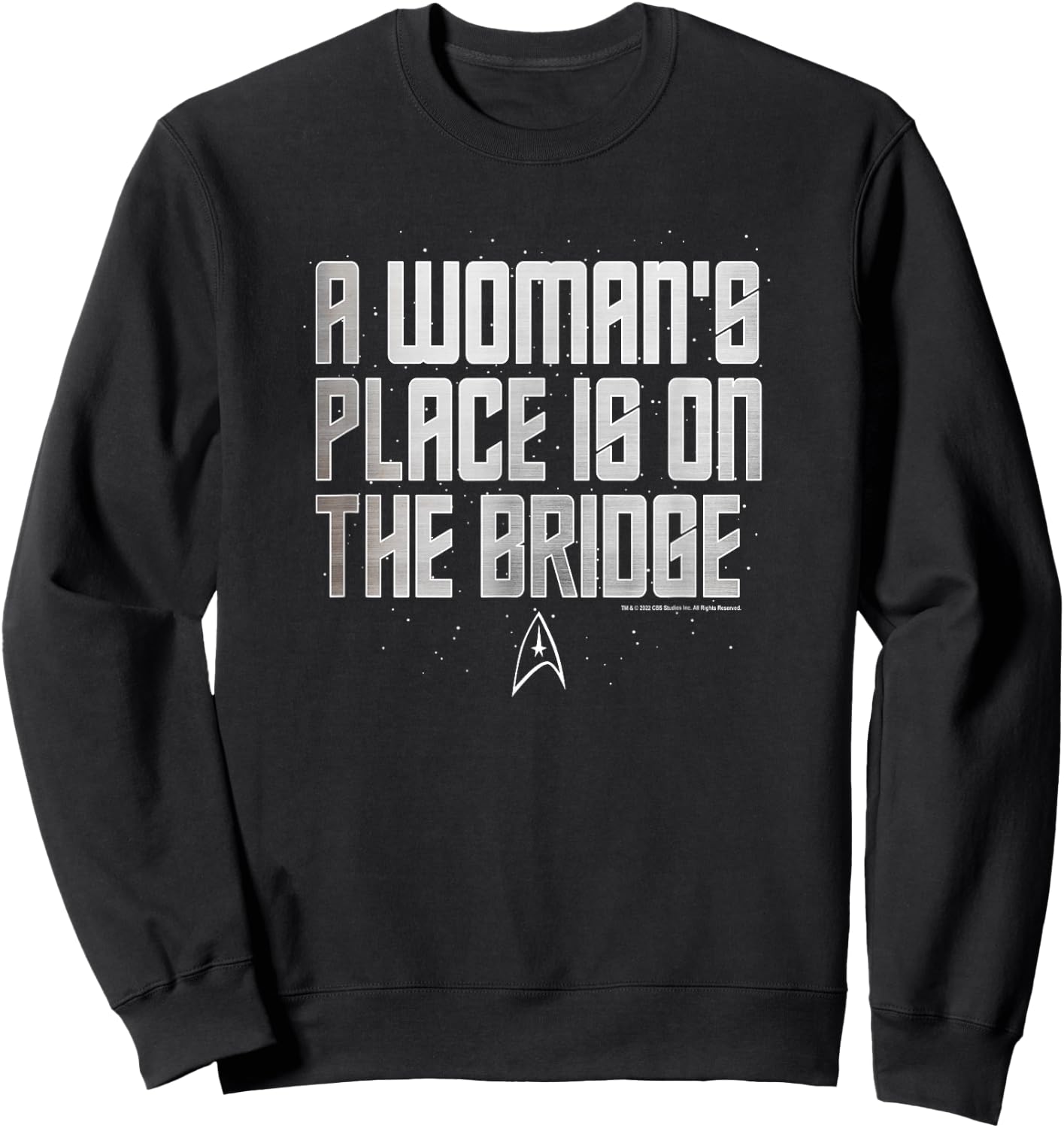Star Trek A Woman's Place is On The Bridge Text Sweatshirt - Sweatshirt | Black
