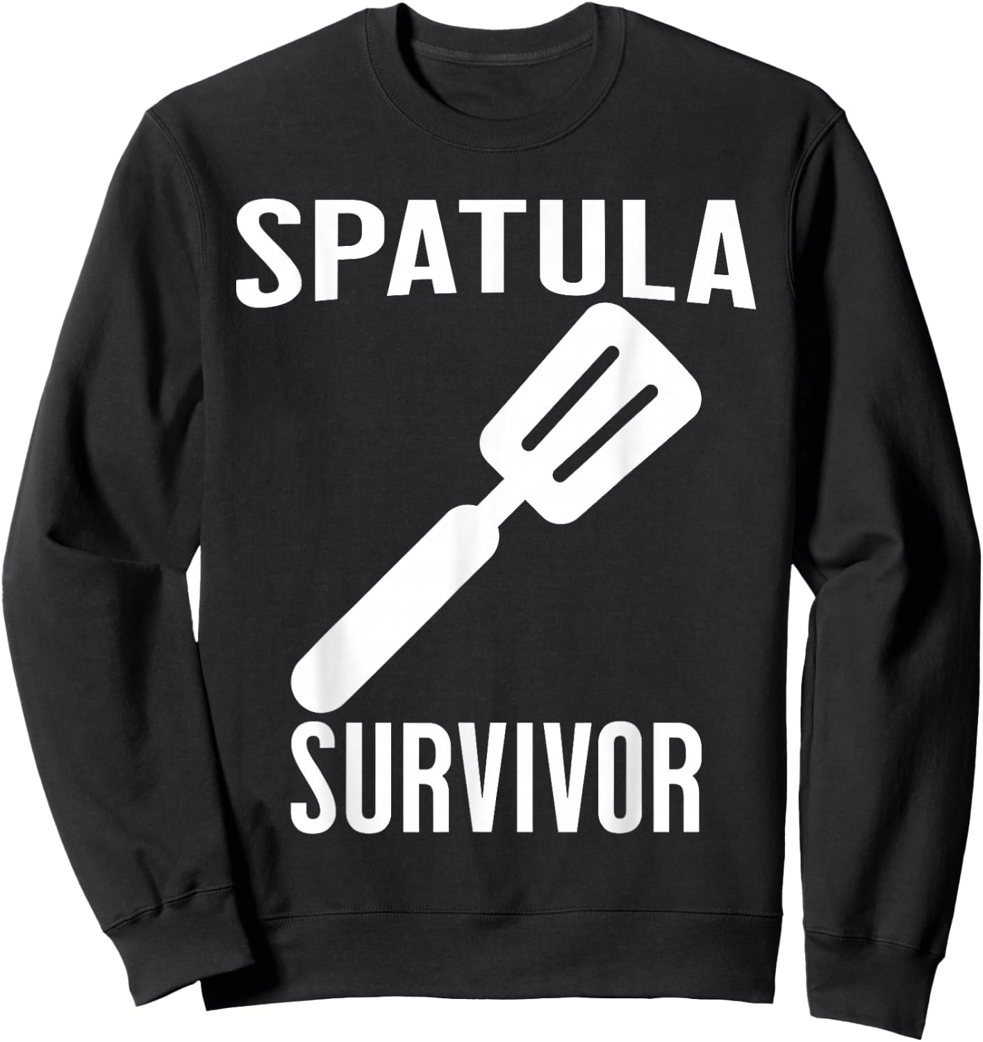 SPATULA SURVIVOR Funny Mother Family Retro Childhood Sweatshirt - Sweatshirt | Black