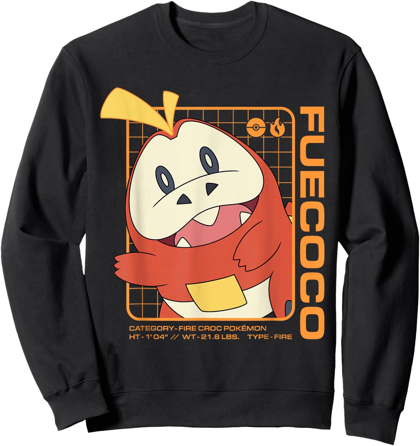 Pokémon - Fuecoco Stats Sweatshirt - Sweatshirt | Black