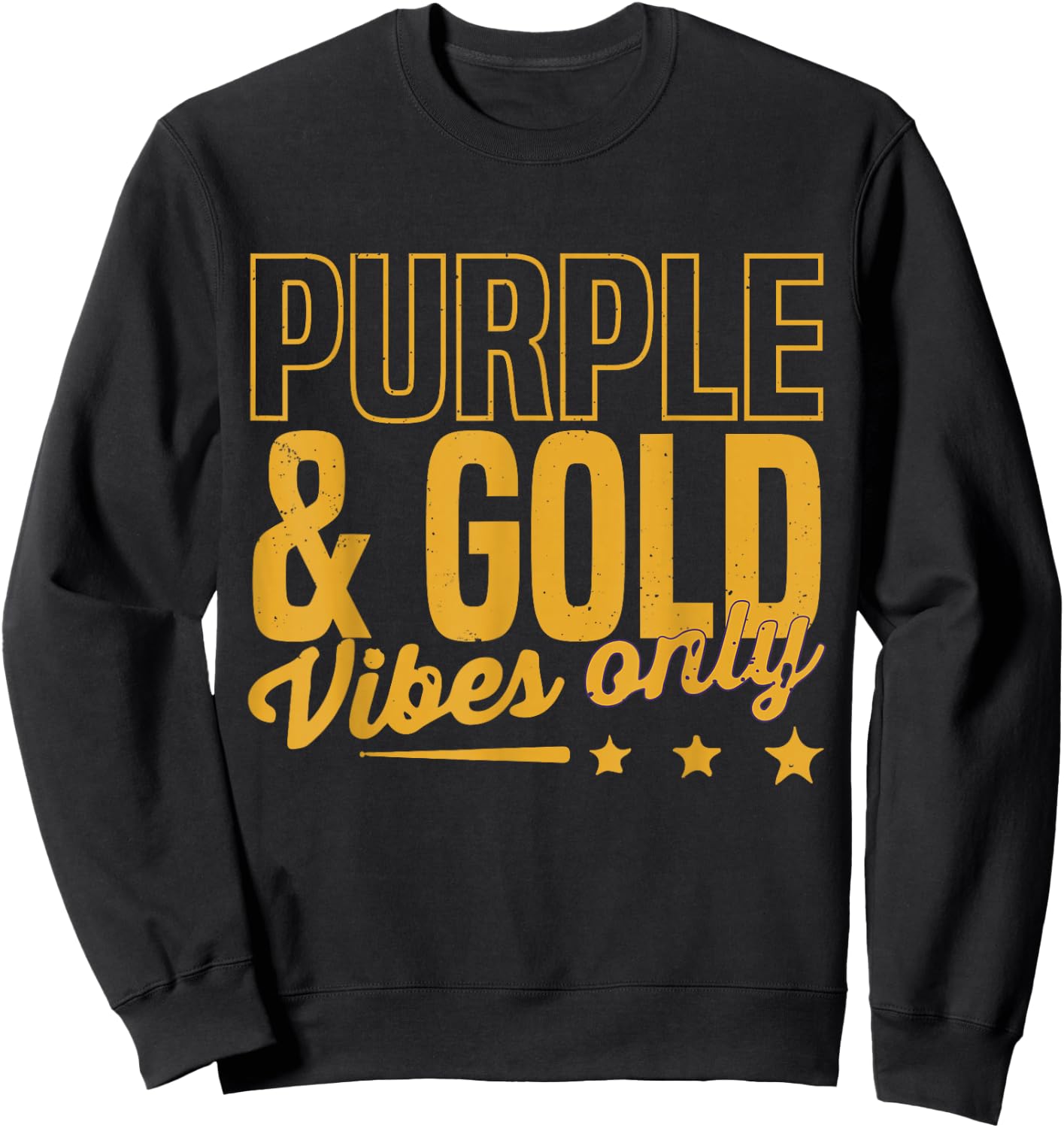 Purple And Gold Vibes Only Game Day For High School Football Sweatshirt - Sweatshirt | Black
