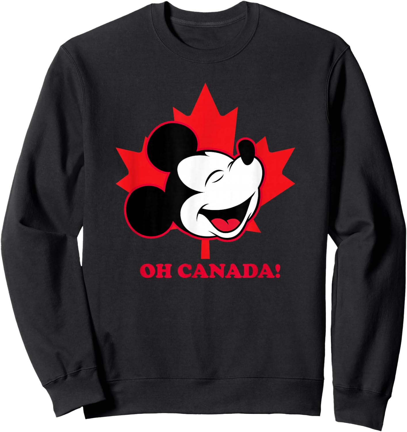 Disney Mickey And Friends Oh Canada Classic Mickey Face Sweatshirt - Sweatshirt | Black