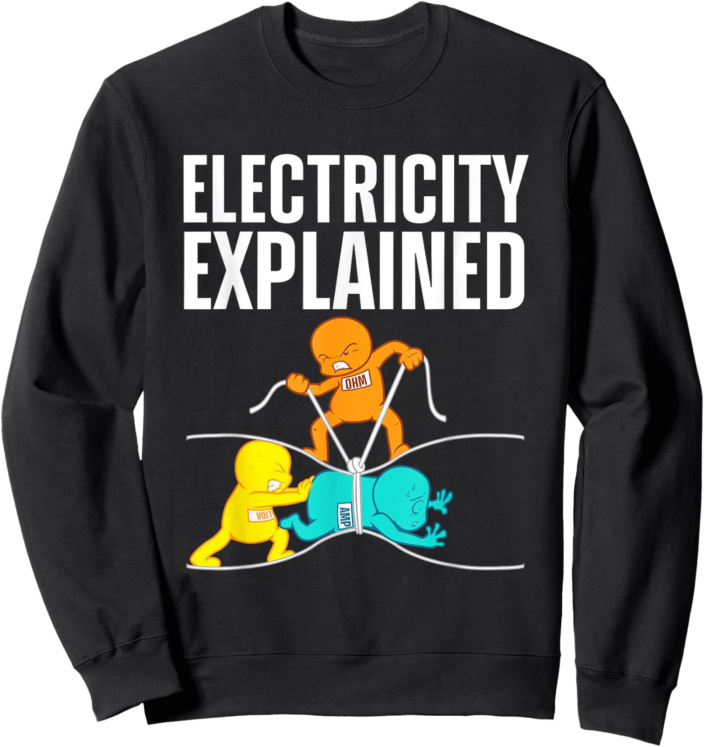Funny Electrician Women Electricity Engineer Nerd Sweatshirt - Sweatshirt | Black