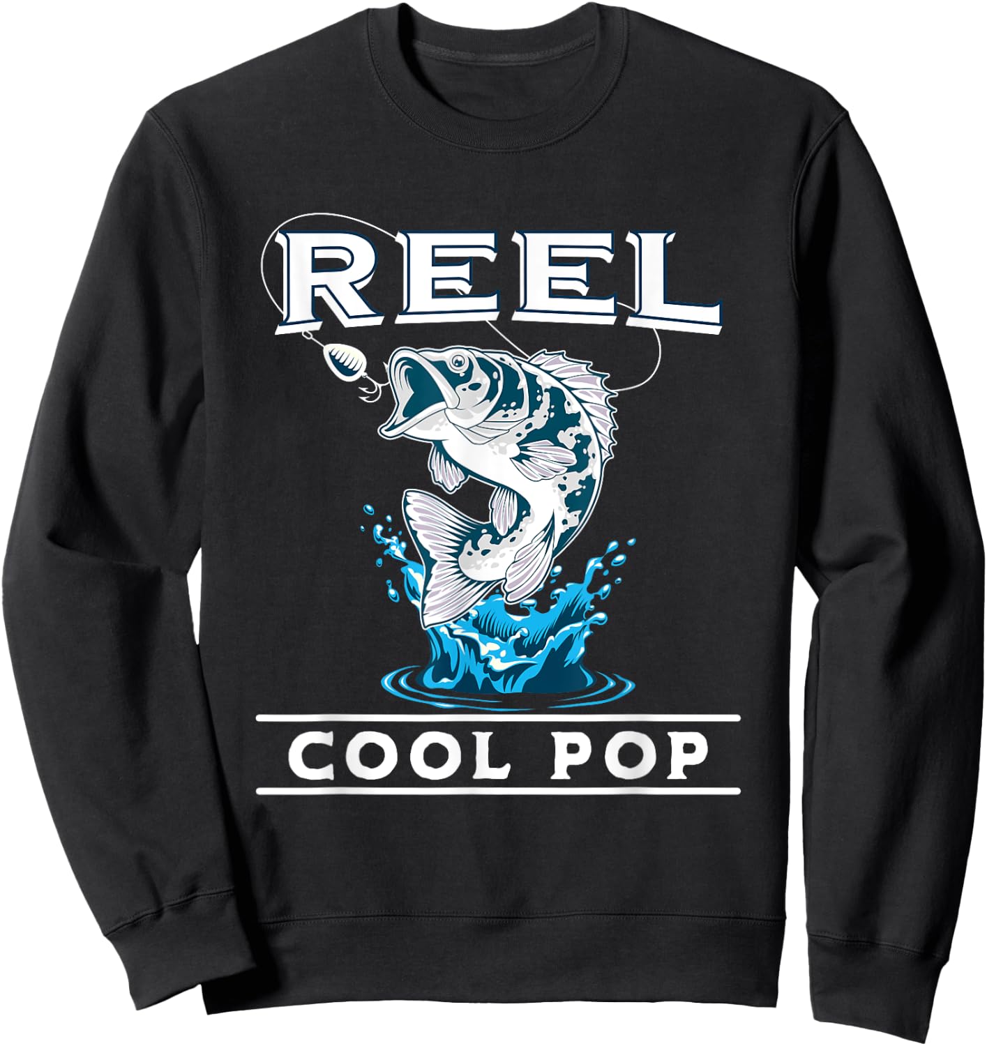 Fishing Reel Cool Pop Father’s day For Fisherman Dad Sweatshirt - Sweatshirt | Black