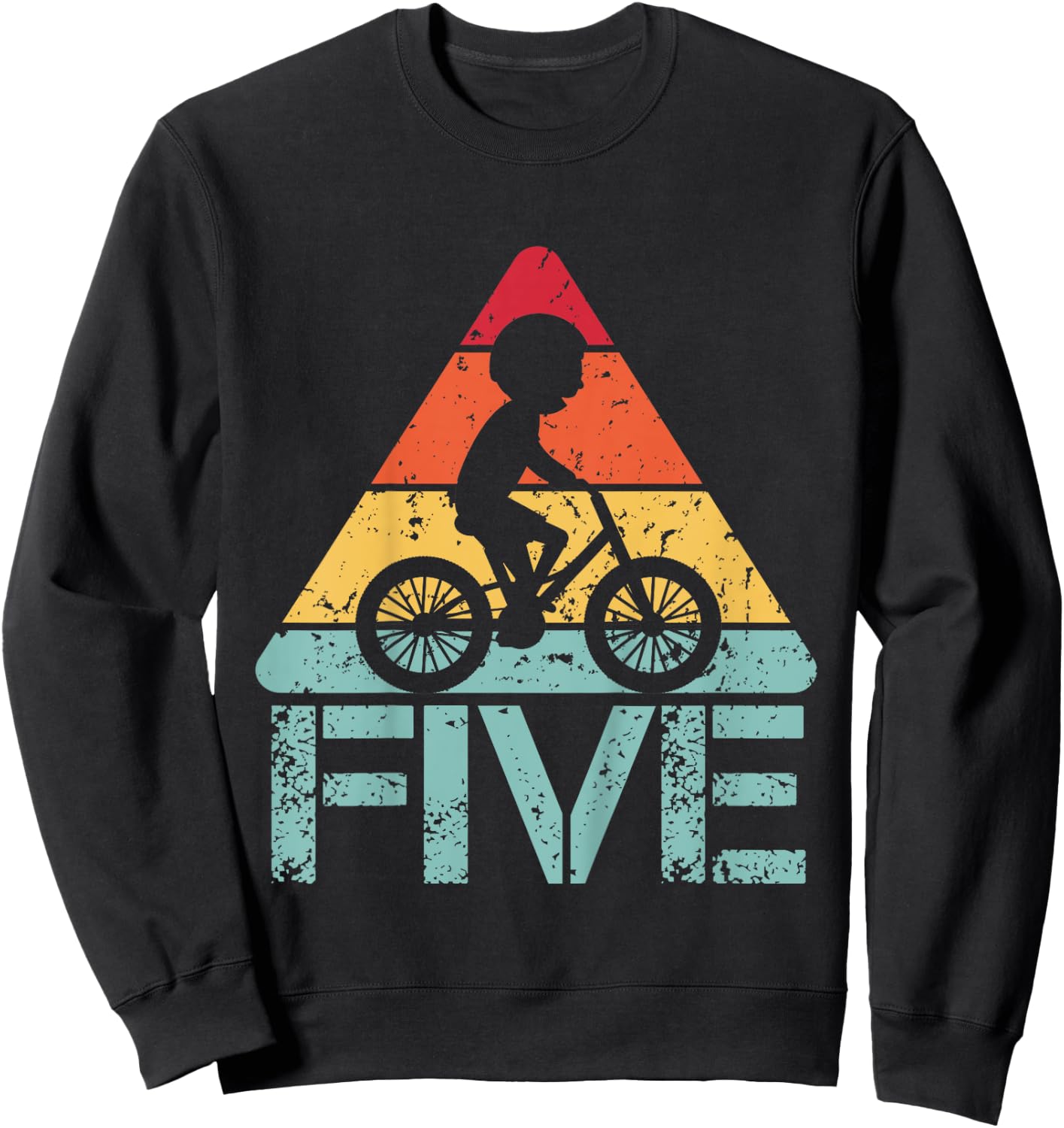 Cyclist Five Birthday Cycling 5th 5 Year Old Bike Birthday Sweatshirt - Sweatshirt | Black