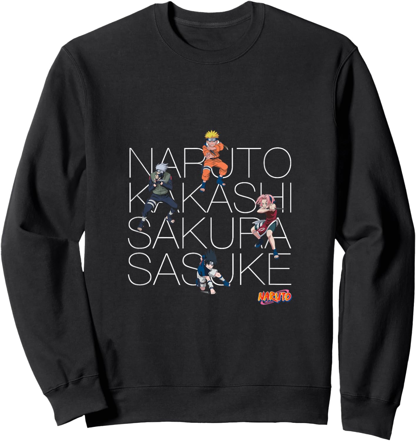 Naruto Classic Naruto Kakashi Sakura & Sasuke Sweatshirt - Sweatshirt | Black