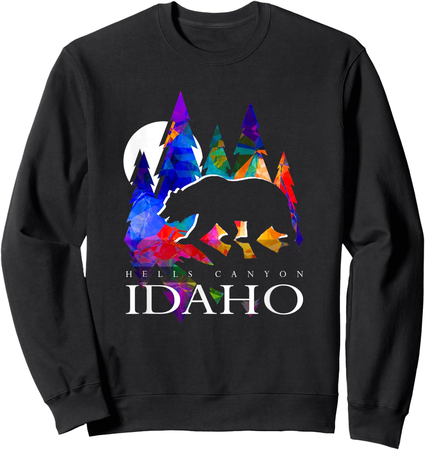 Idaho - Hells Canyon Wilderness with Bear - Idaho Sweatshirt - Sweatshirt | Black