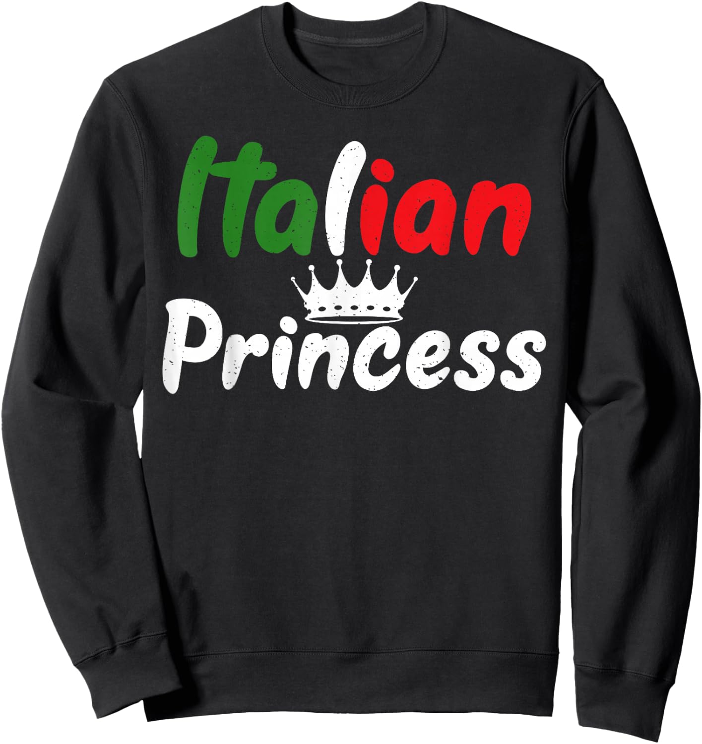 Italian Gifts & Accessories Italian Princess - Women's Black Short Sleeve Classic Fit - Small - Perfect Italy Trip Souvenir Sweatshirt - Sweatshirt | Black