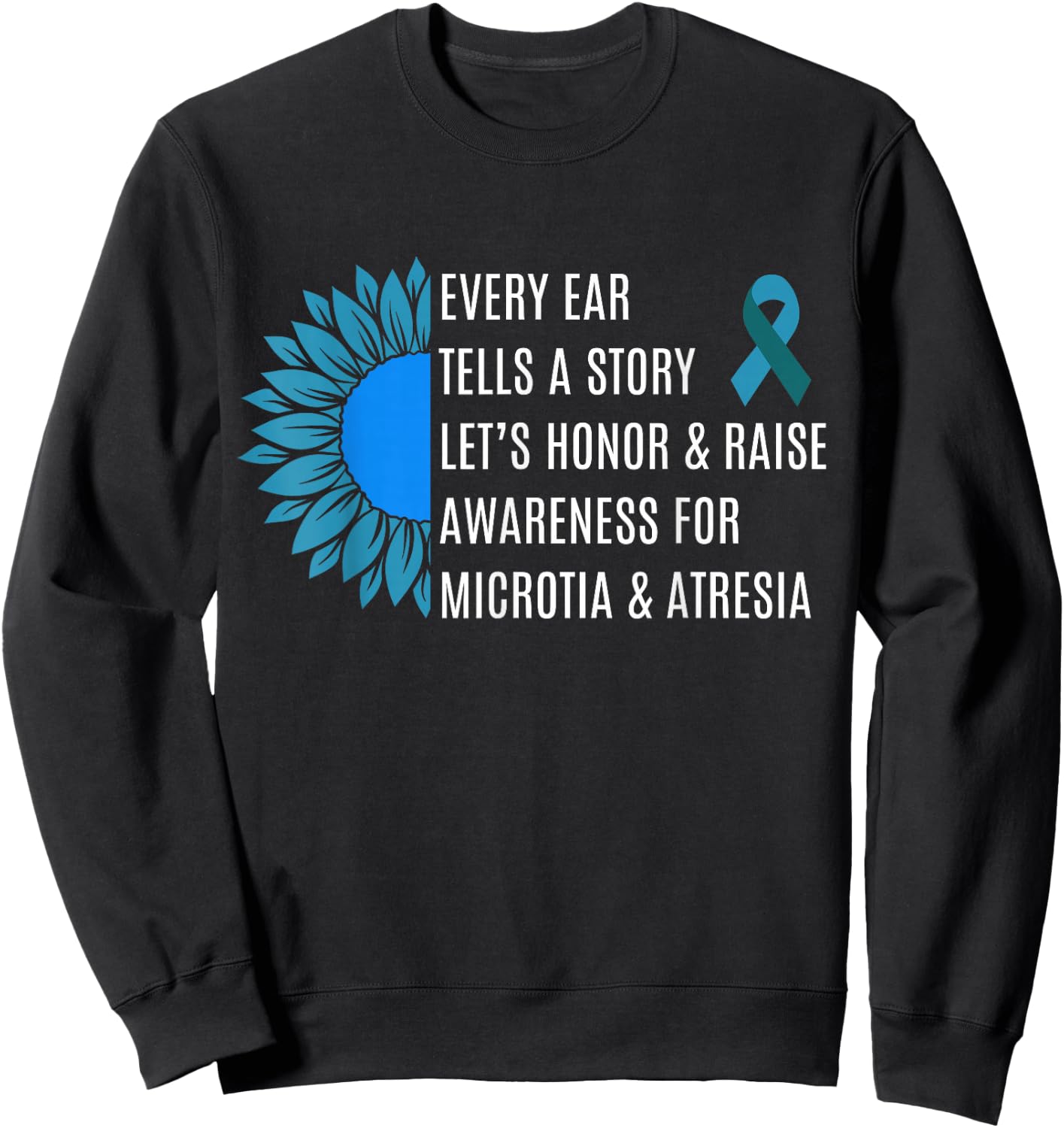 Microtia National Awareness Day Microtia & atresia Support Sweatshirt - Sweatshirt | Black