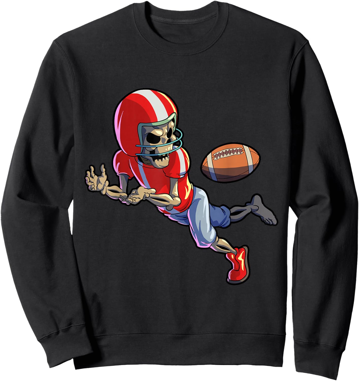Football Halloween Shirt Boys Men Skeleton Halloween Sweatshirt - Sweatshirt | Black