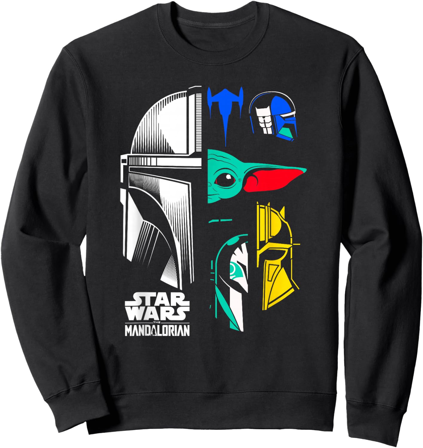 Star Wars: The Mandalorian Color Block Helmet Pop Icons Sweatshirt - Sweatshirt | Black