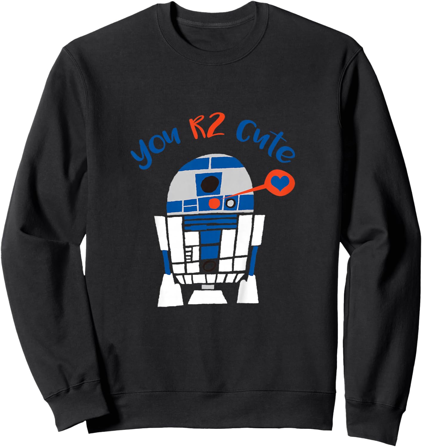 Kids Star Wars Classic Valentine's Day R2-D2 You R2 Cute Chibi Sweatshirt - Sweatshirt | Black